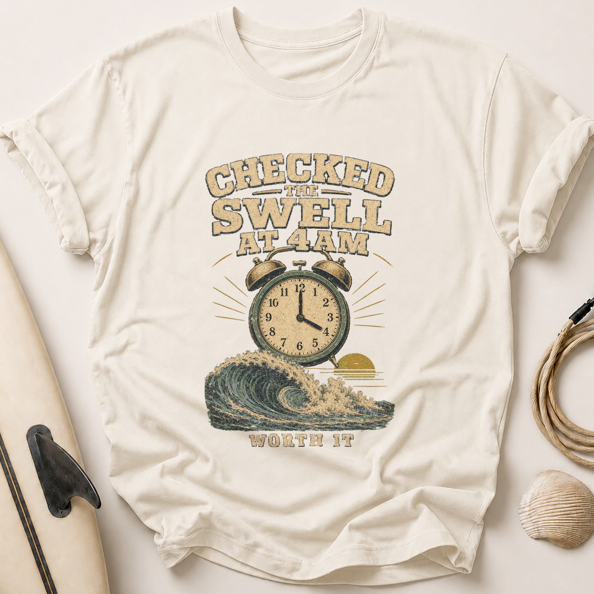 Checked The Swell Tee - Stone