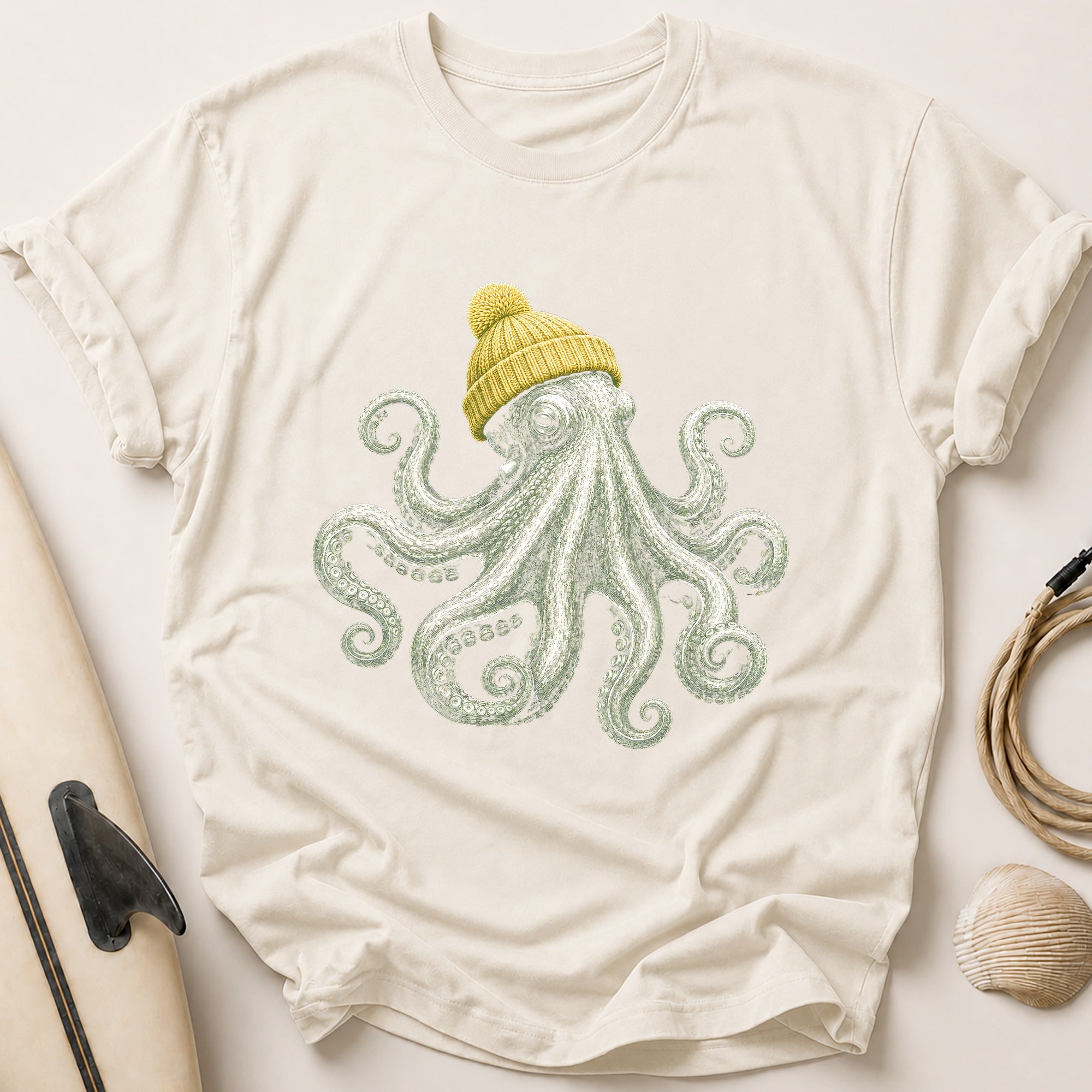 Cosy Octopus Tee - Stone