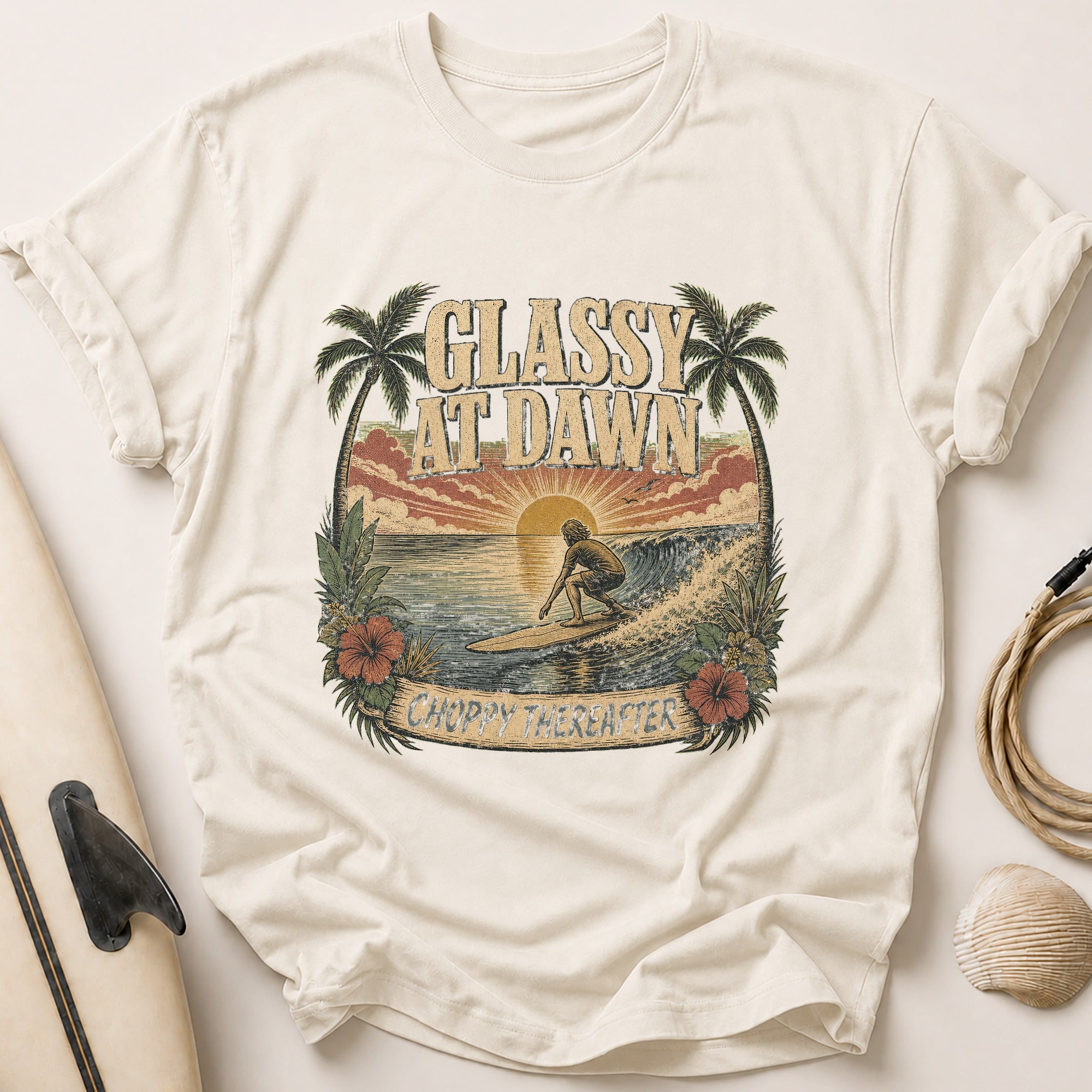 Glassy At Dawn Tee - Stone