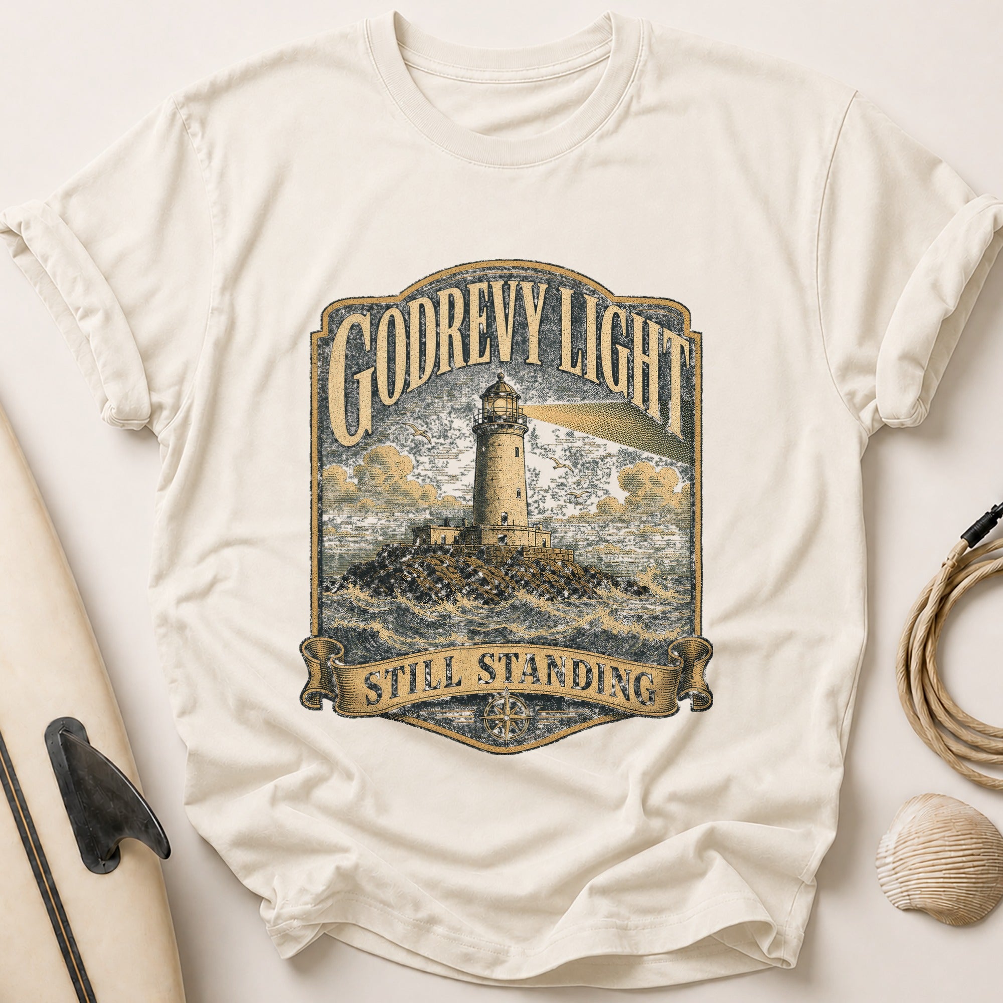 Godrevy Light Tee - Stone