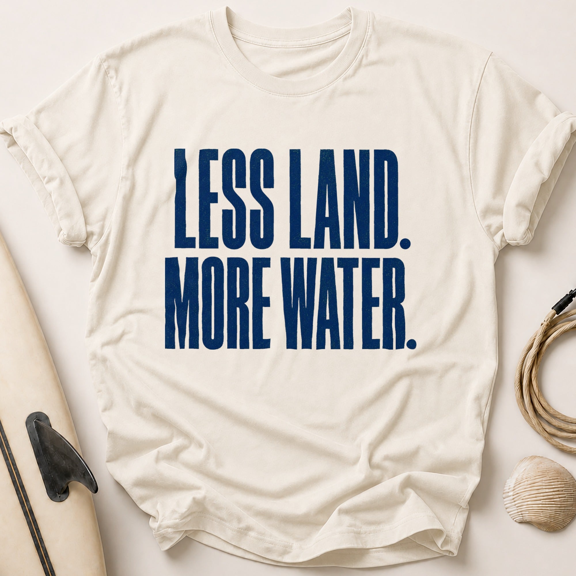 Less Land More Water Tee - Stone