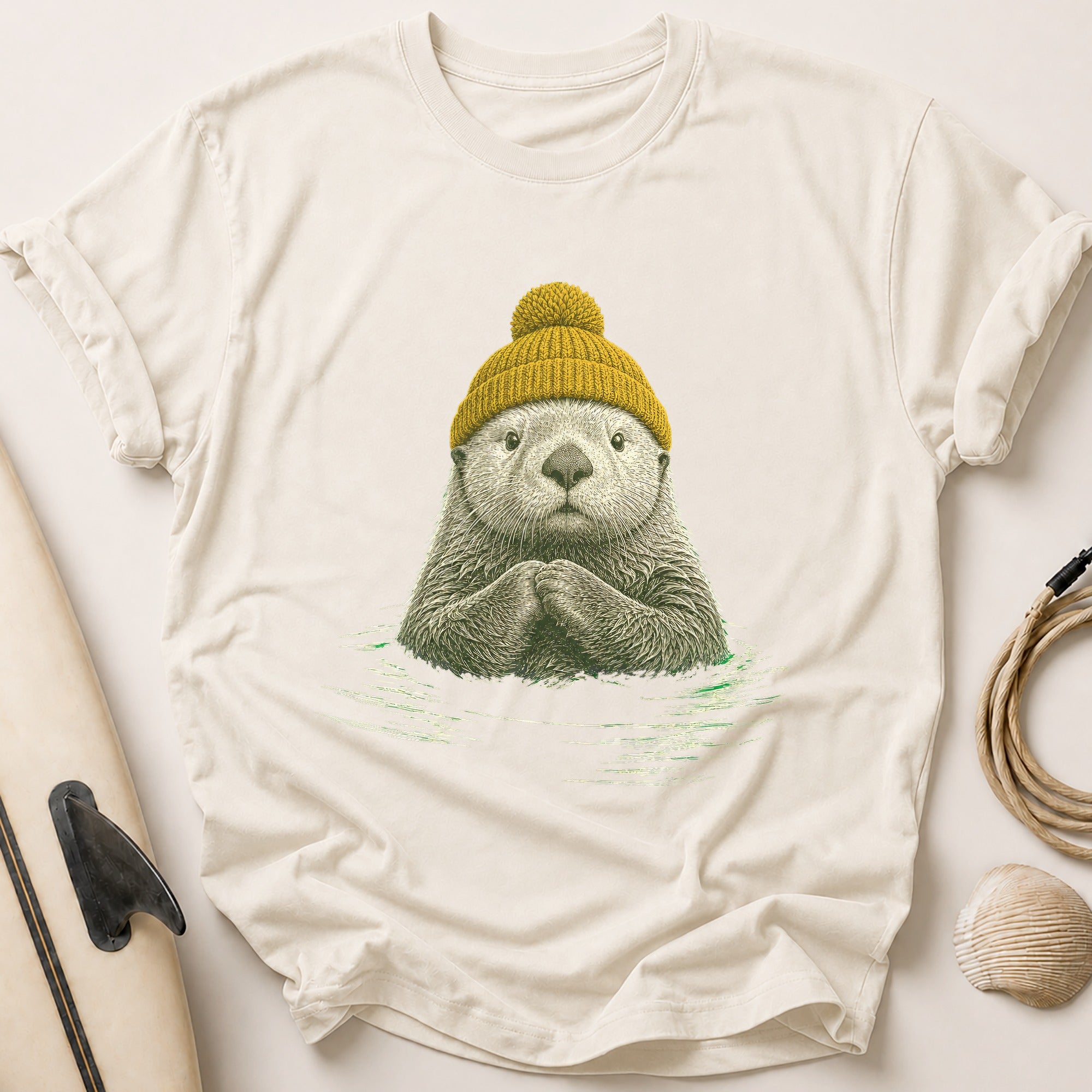 Otter In Mustard Tee - Stone