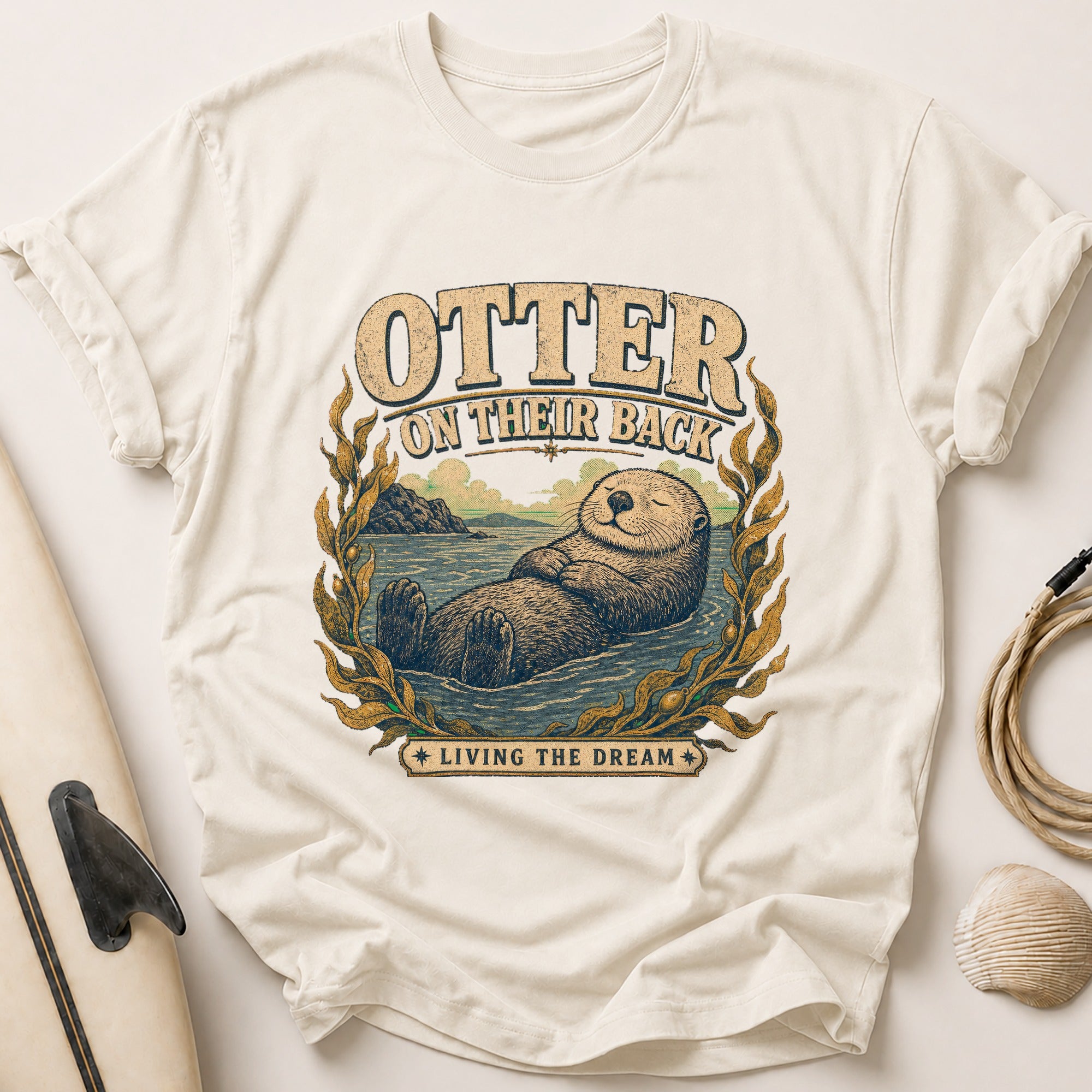 Otter Living The Dream Tee - Stone
