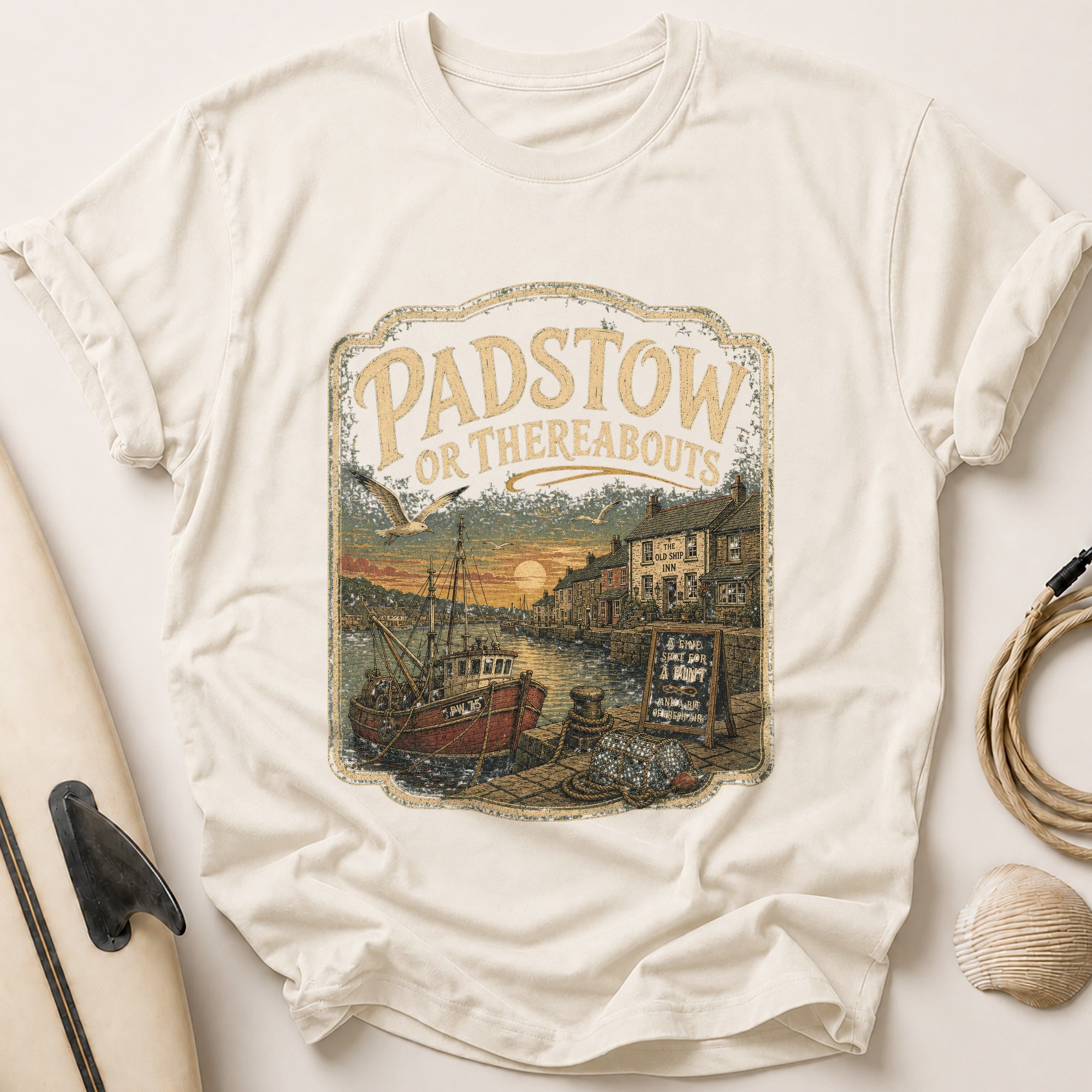 Padstow Or Thereabouts Tee - Stone