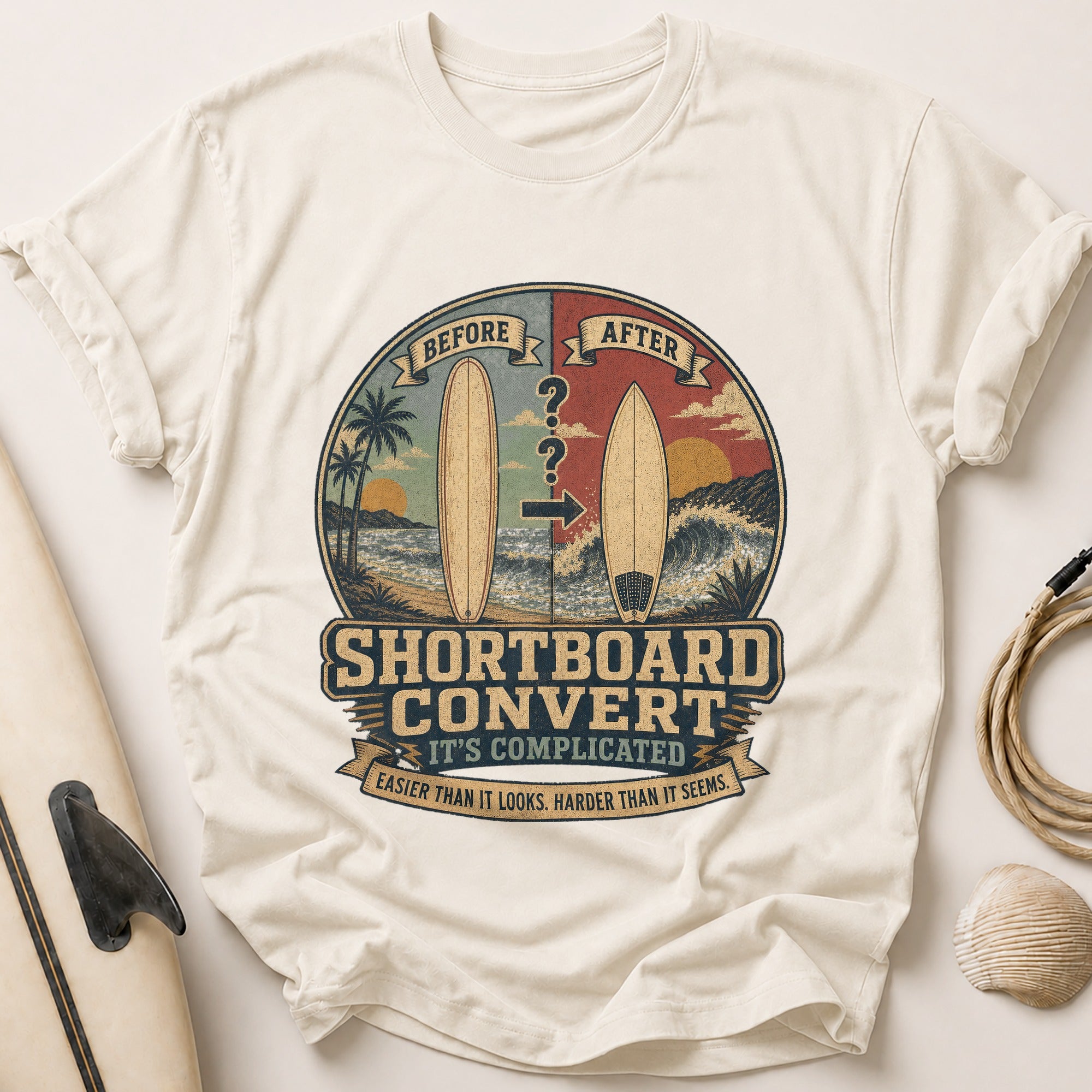 Shortboard Convert Tee - Stone