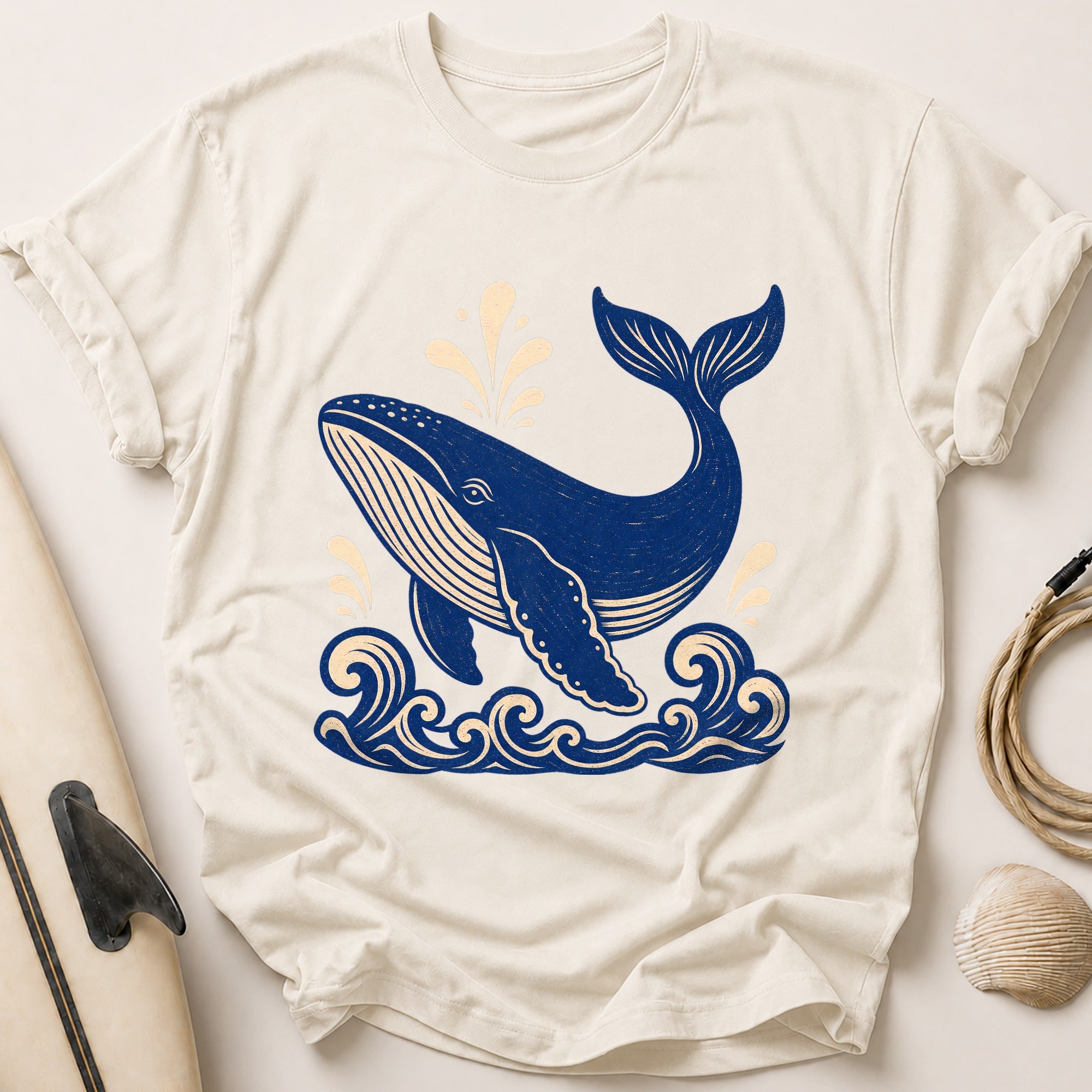 Spouting Whale Tee - Stone