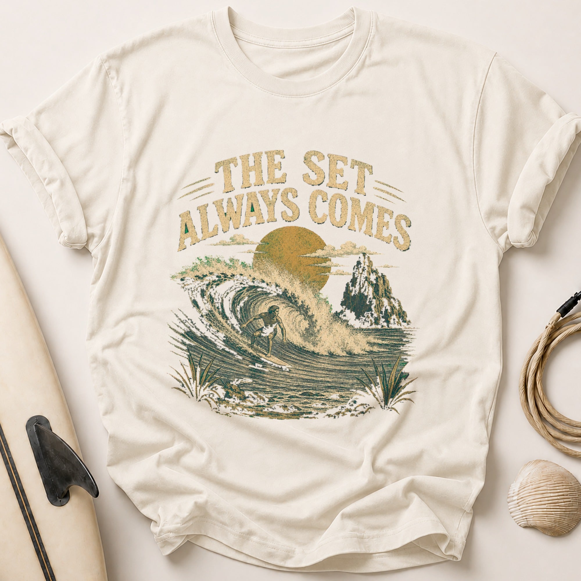 The Set Always Comes Tee - Stone