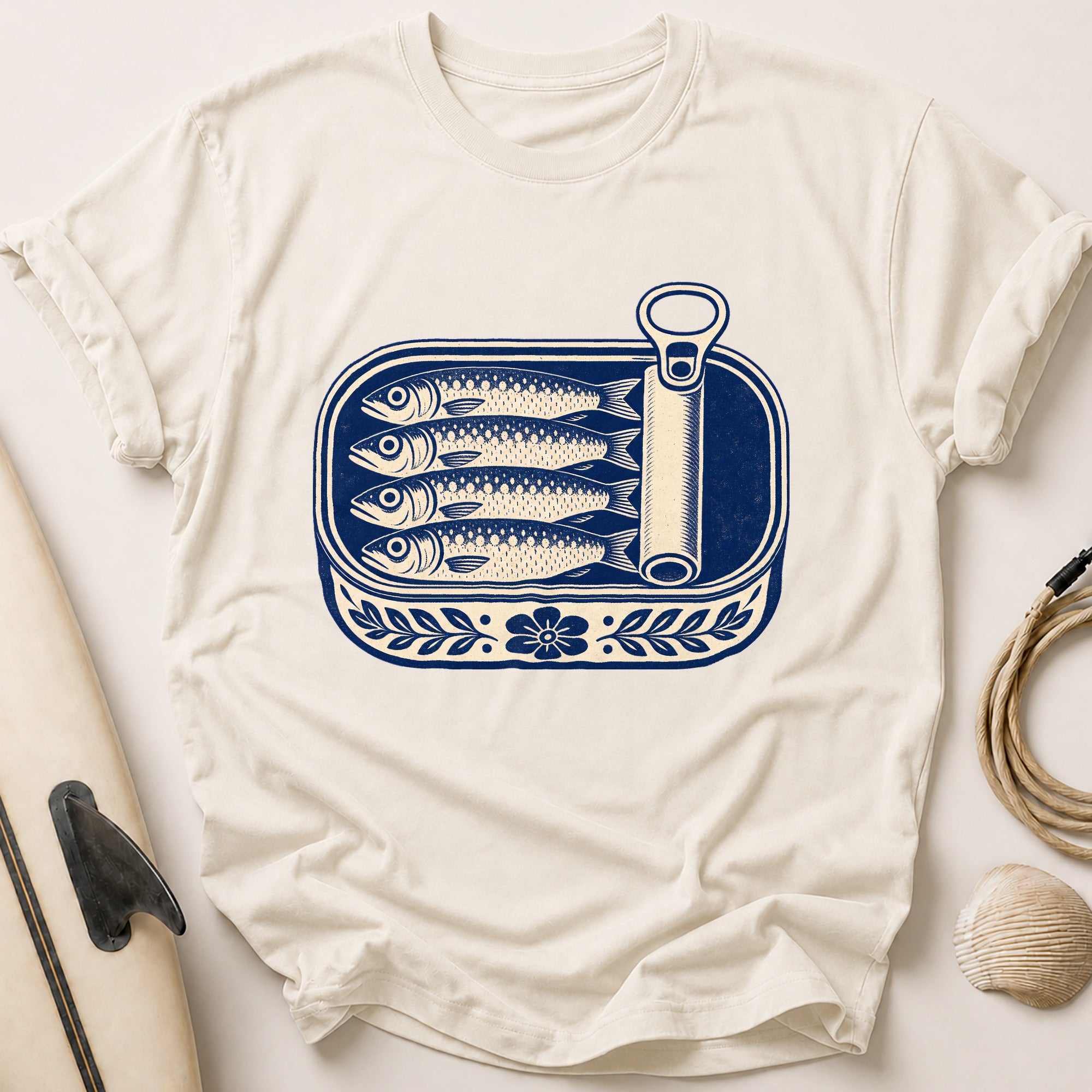 Tinned Sardines Tee - Stone