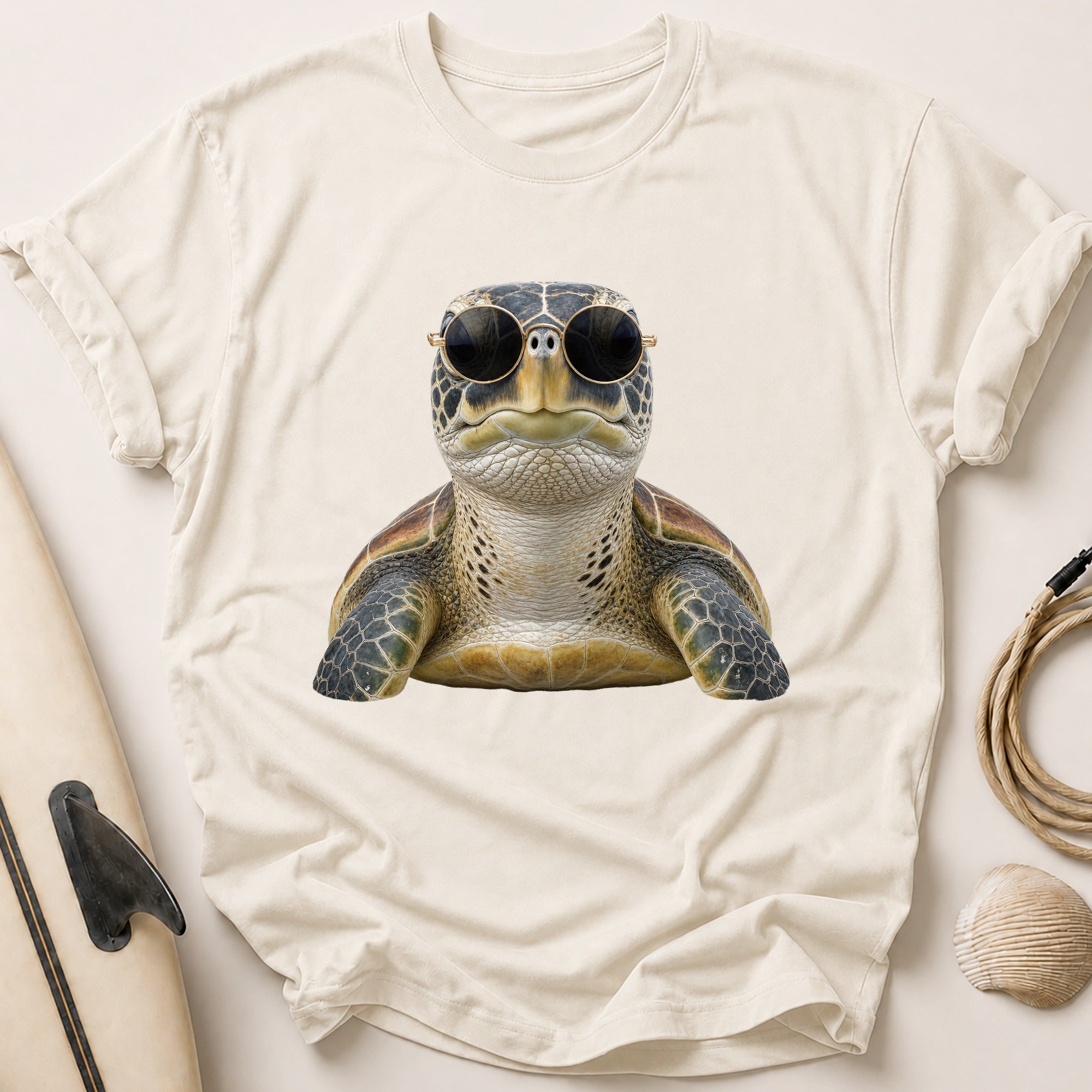 Turtle In Shades Tee - Stone