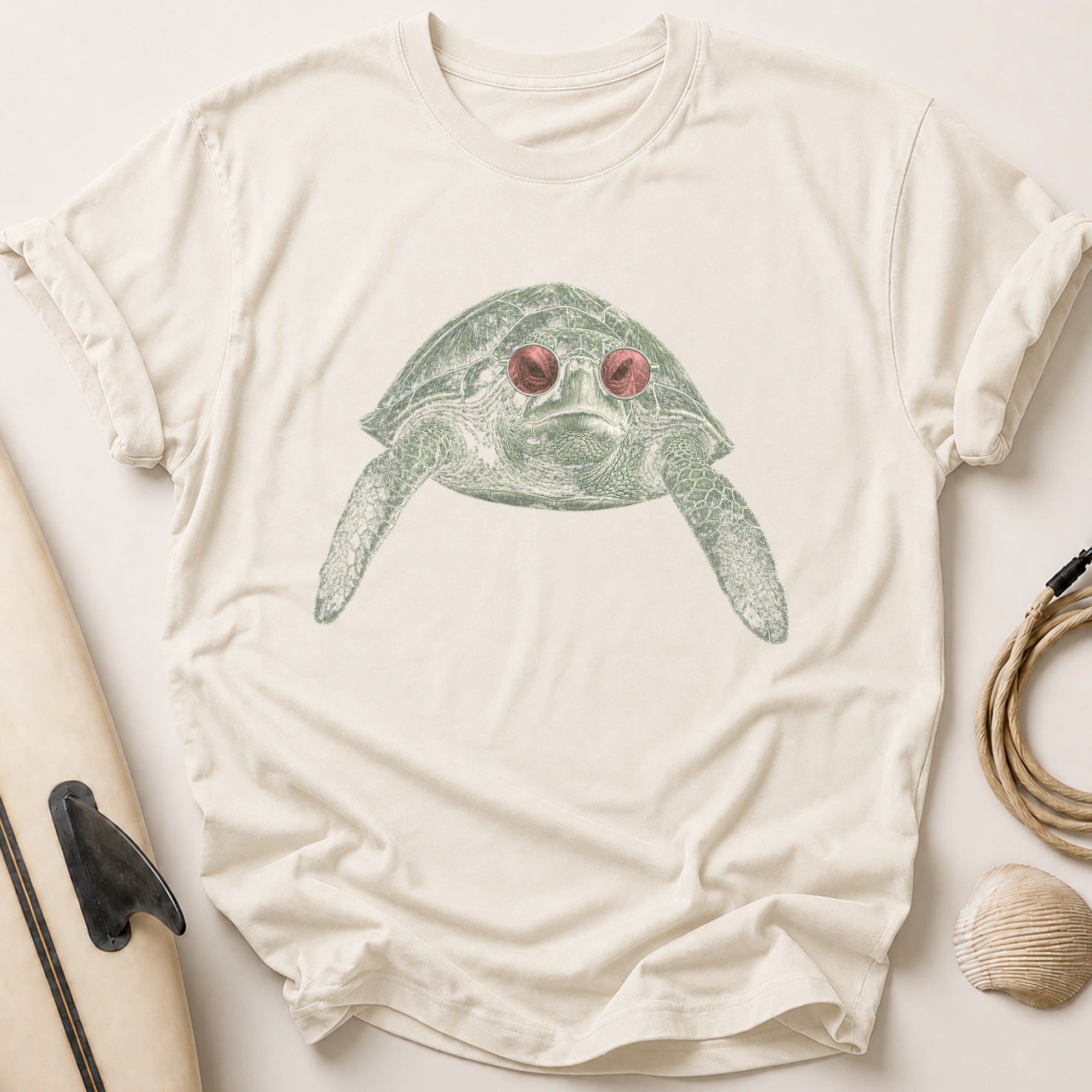Turtle Rose Tee - Stone