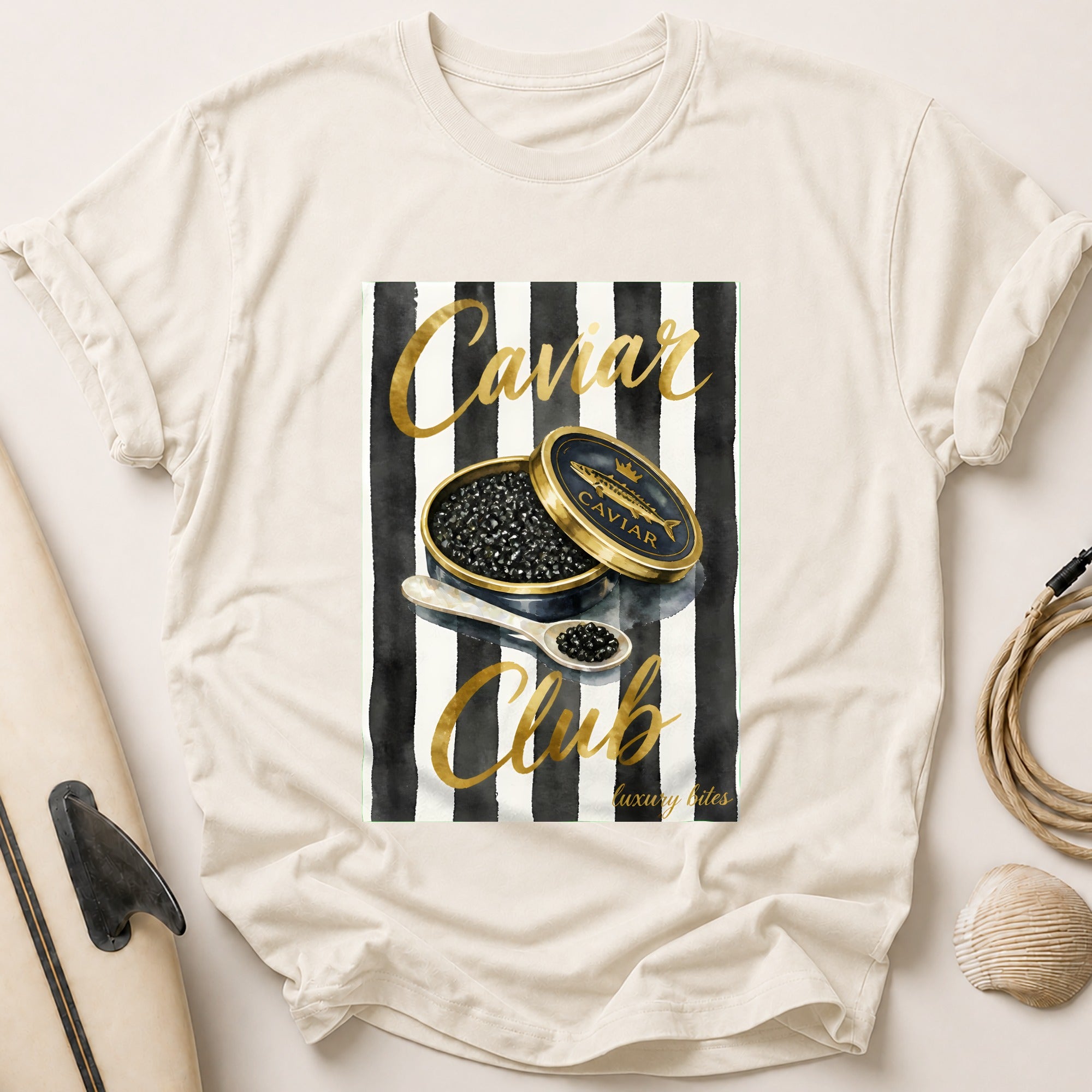 Caviar Club Bites Tee - Stone