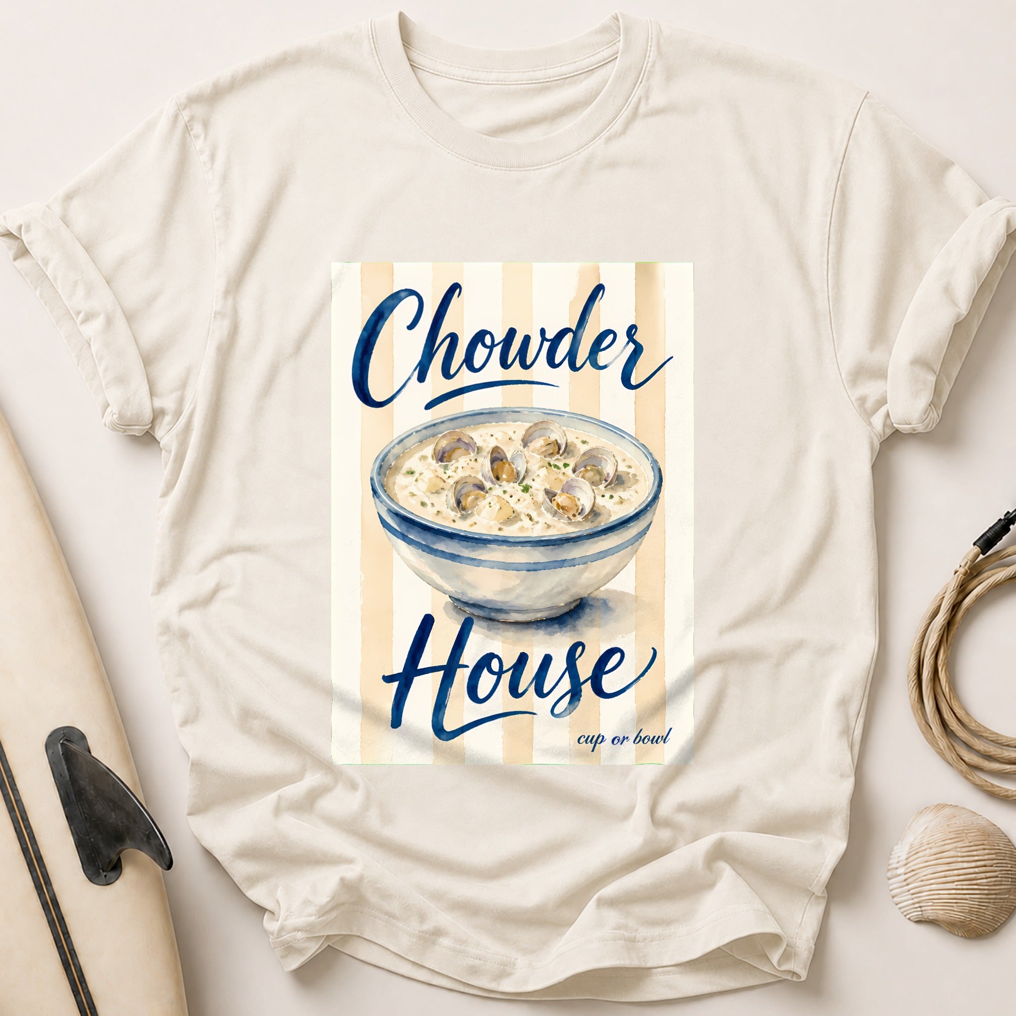 Chowder House Seafood Soup Tee - Stone