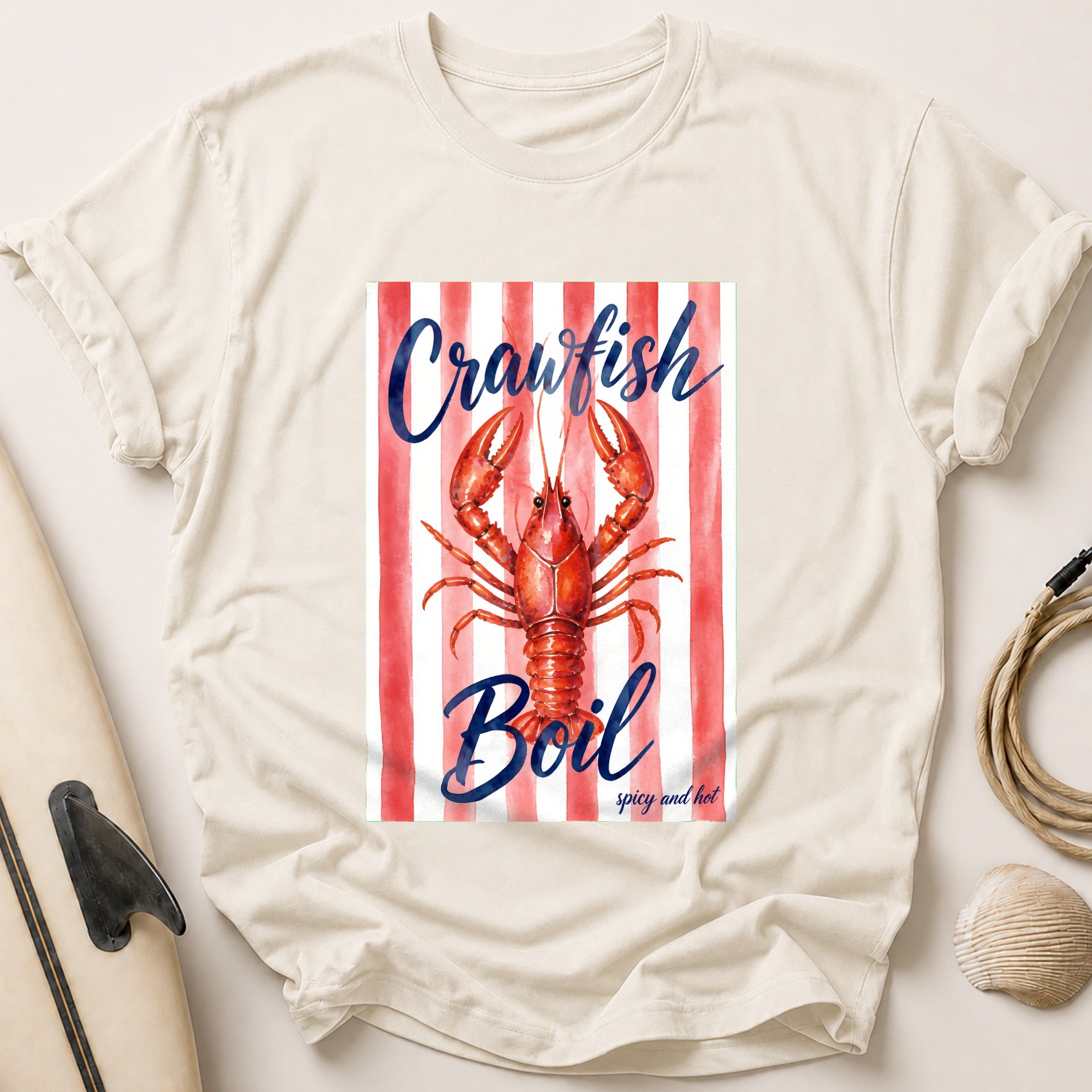 Crawfish Boil Spicy Hot Seafood Funny Tee - Stone
