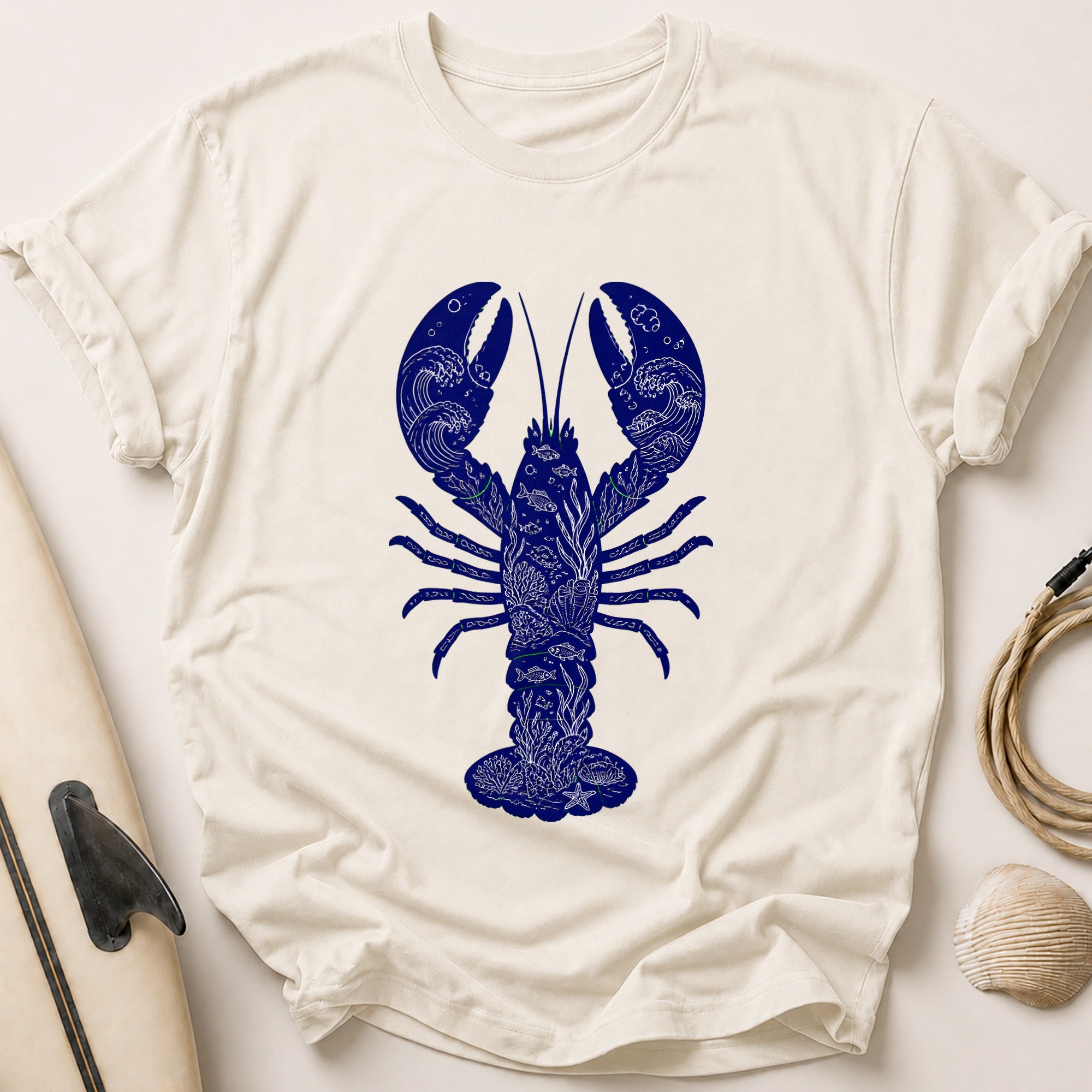 Lobster Ocean Seafood Creature Tee - Stone