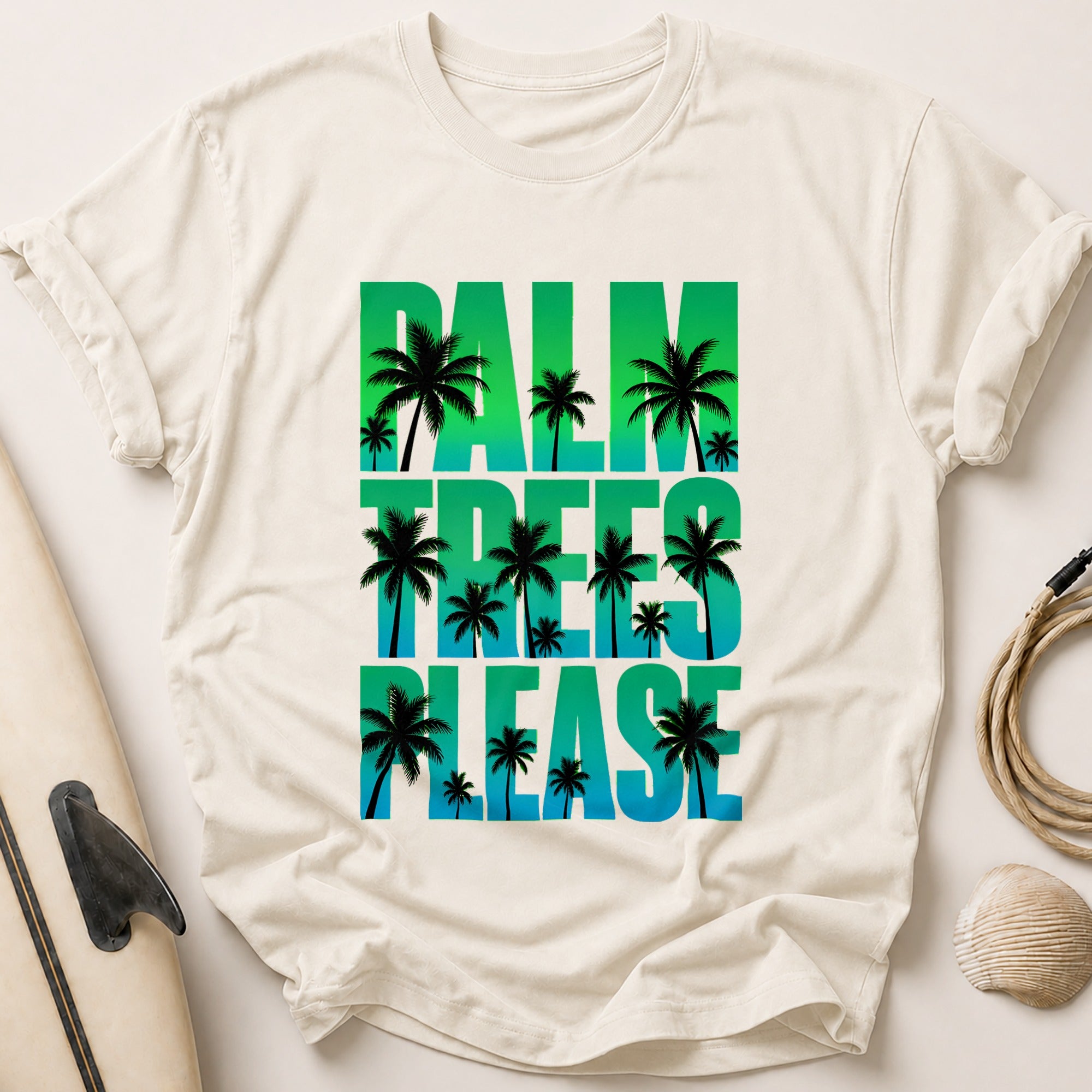 Palm Island Vibes Tropical Summer Funny Tee - Stone