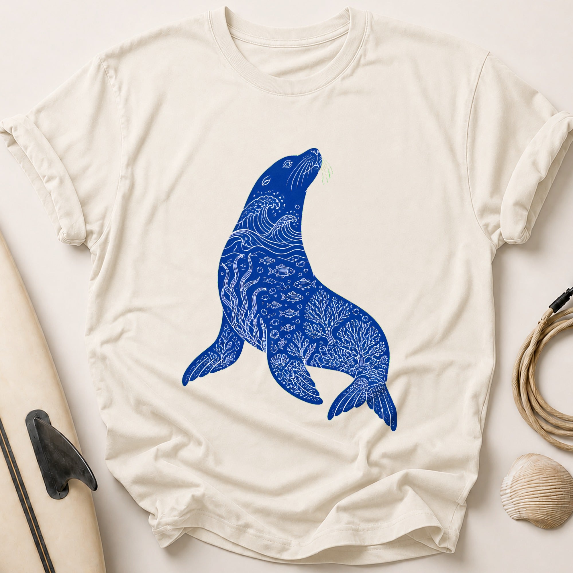 Seal Ocean Marine Wildlife Tee - Stone