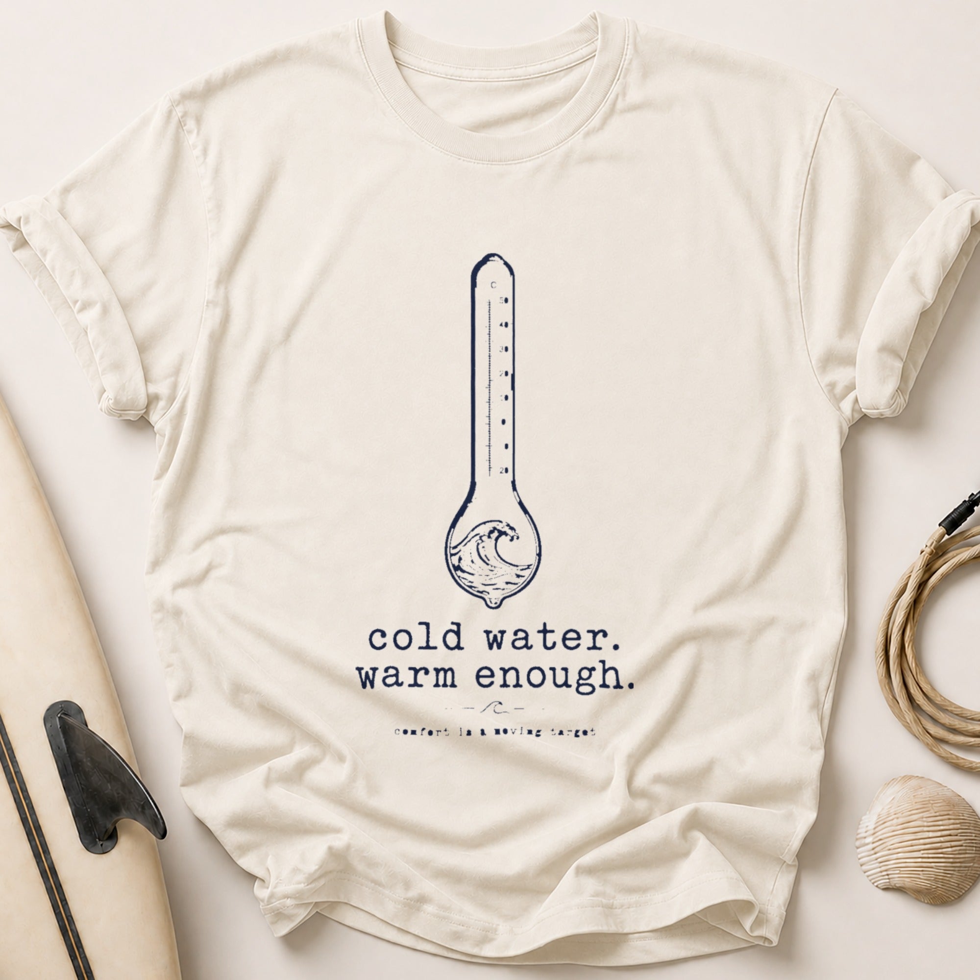 cold water. warm enough. Tee - Stone