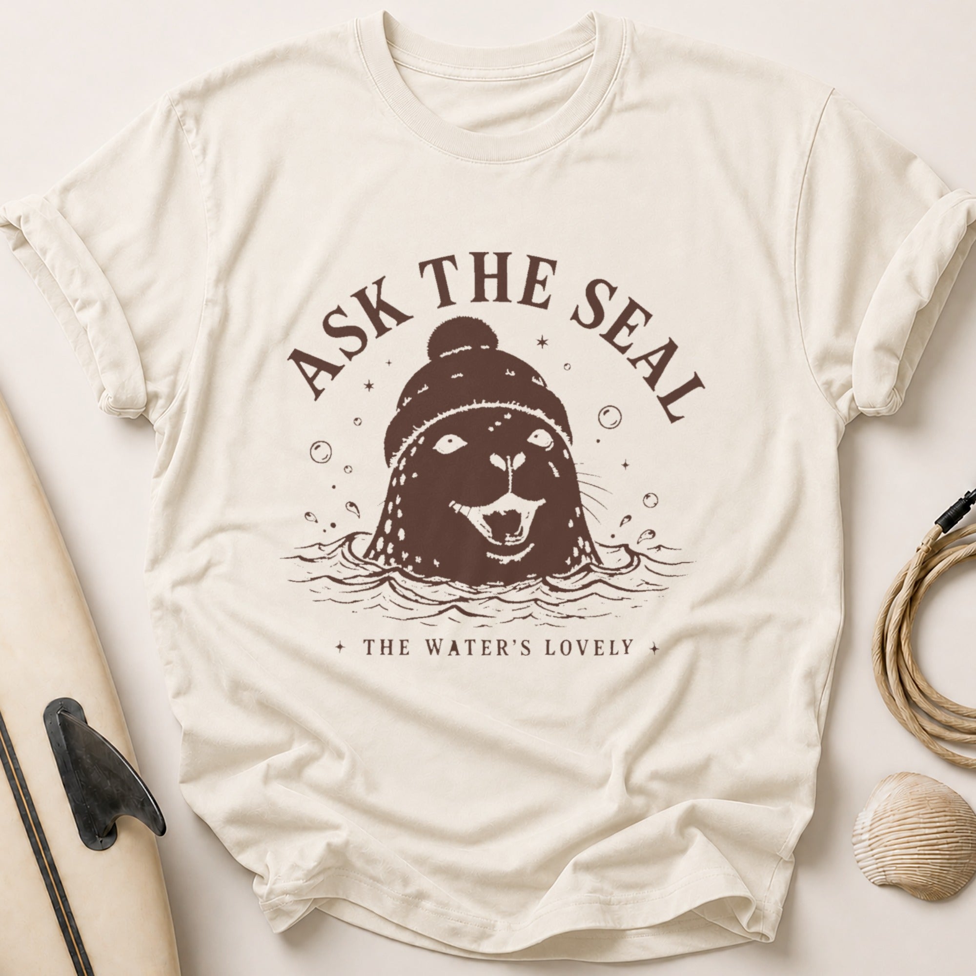 ASK THE SEAL Tee - Stone