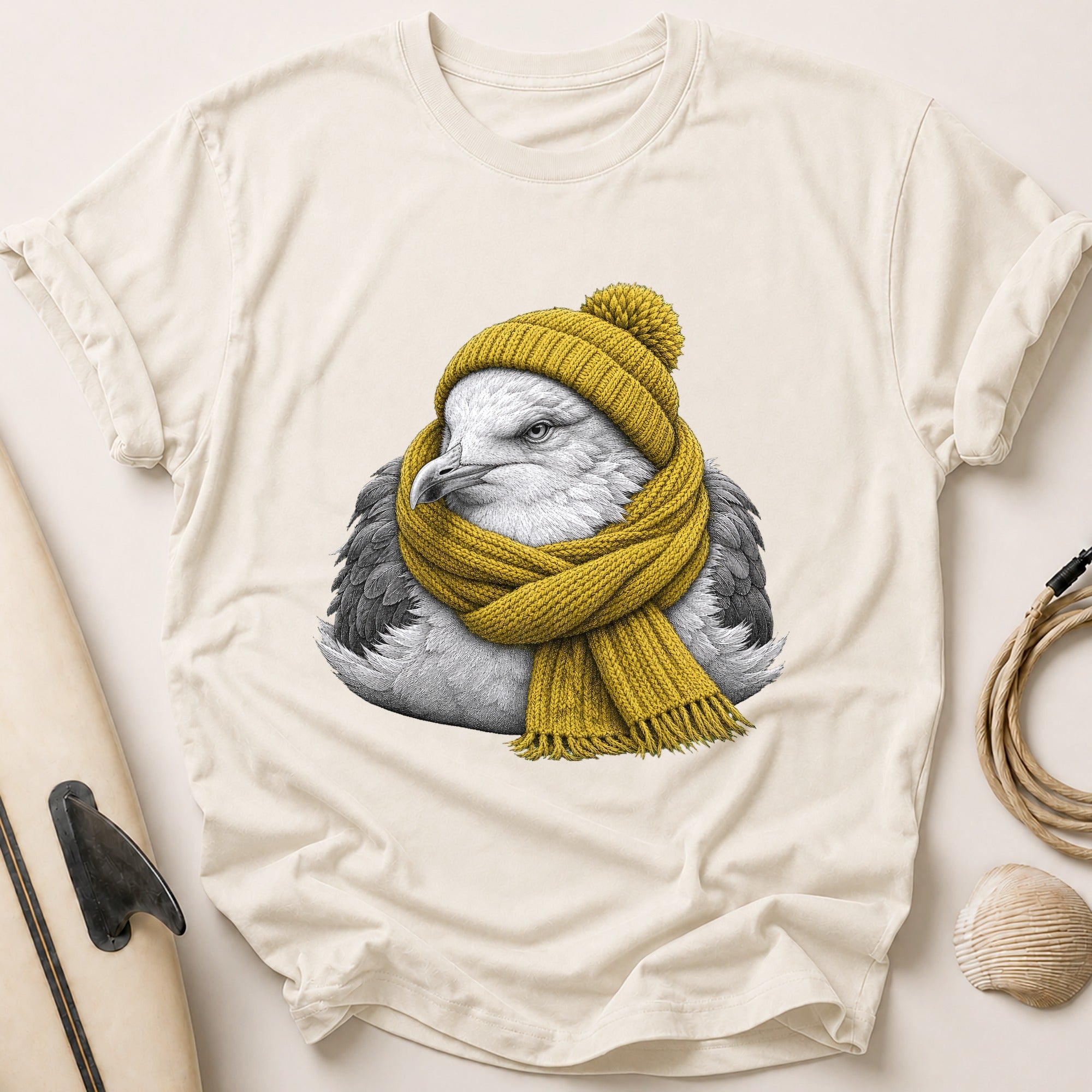Wrapped Up Gull Tee - Stone
