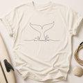 Single Line Whale Tee - Stone