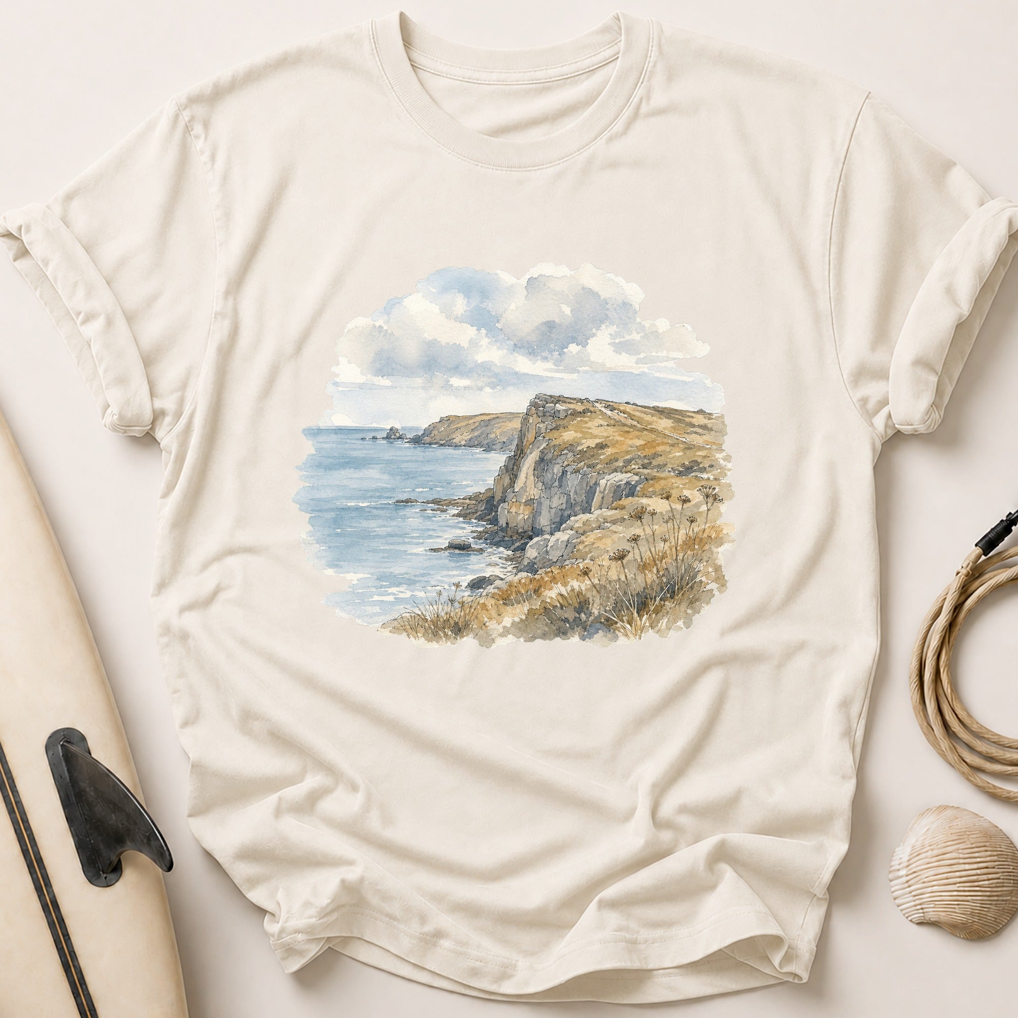 Watercolour Headland Tee - Stone