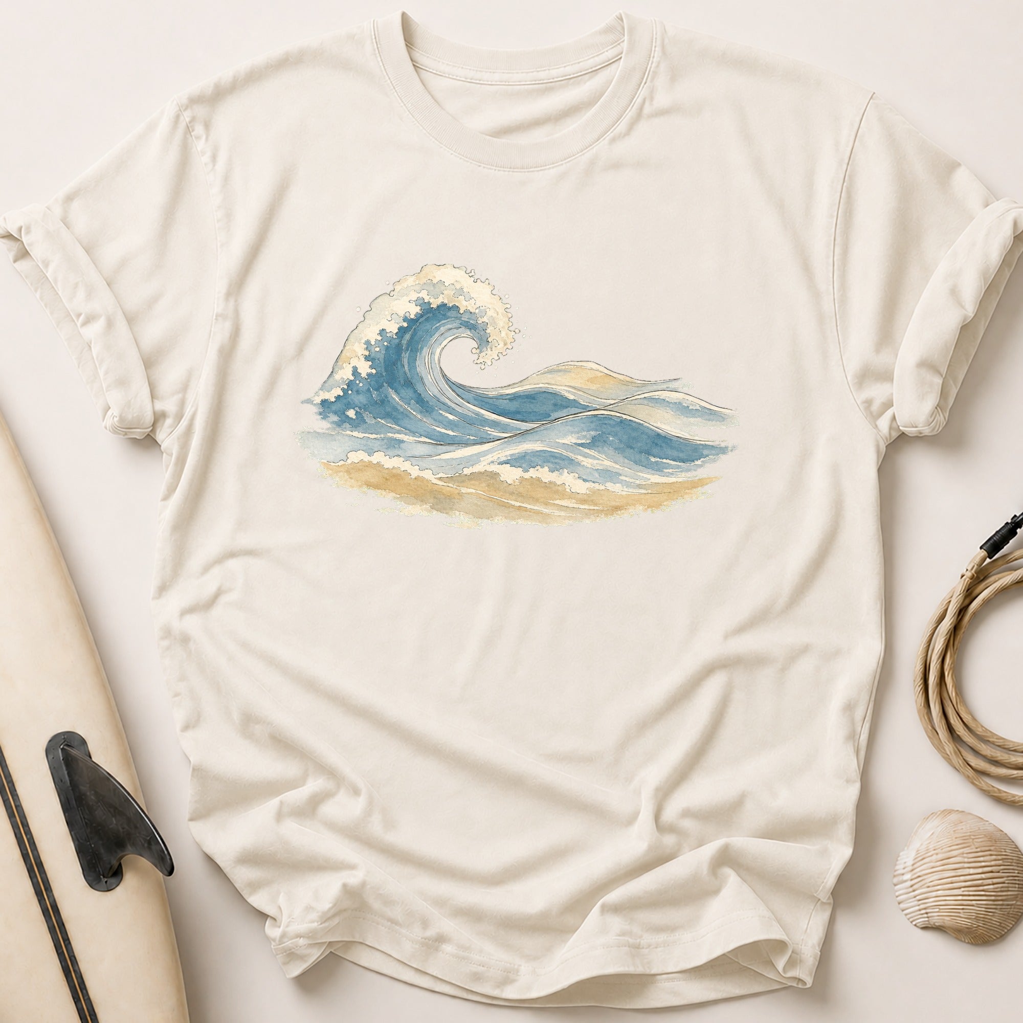 Watercolour Wave Pastel Tee - Stone