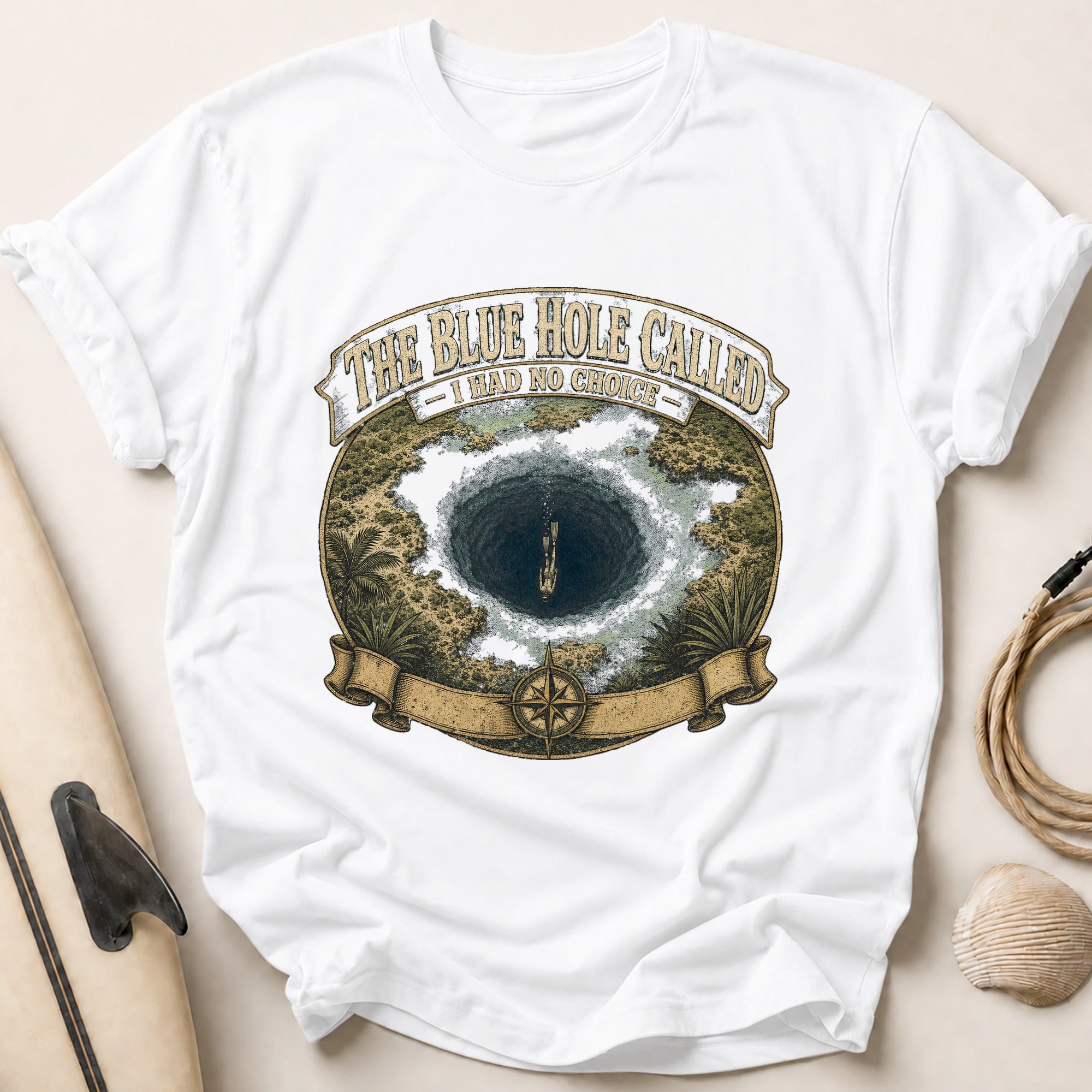 Blue Hole Called Tee - White