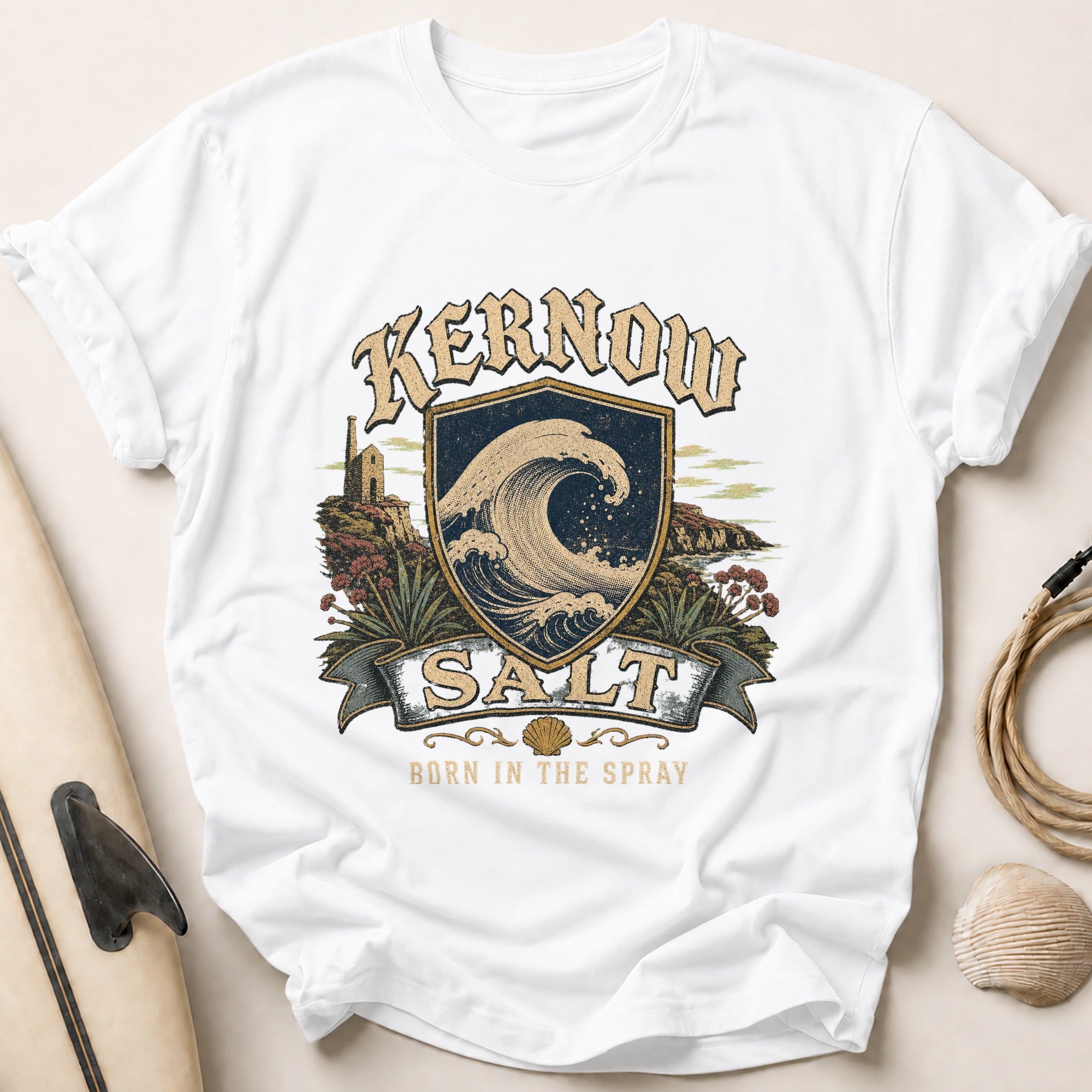 Born In The Spray Tee - White