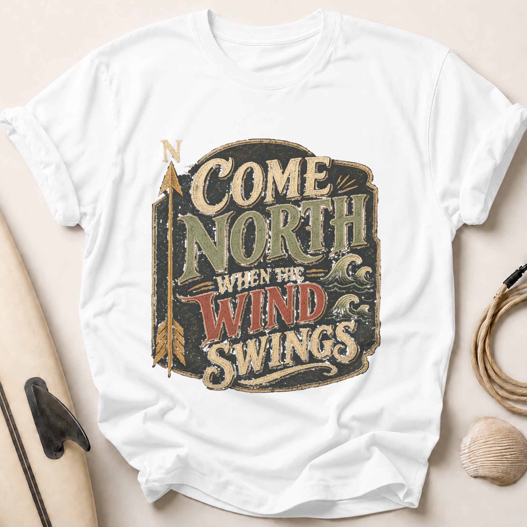 Come North Wind Swings Tee - White