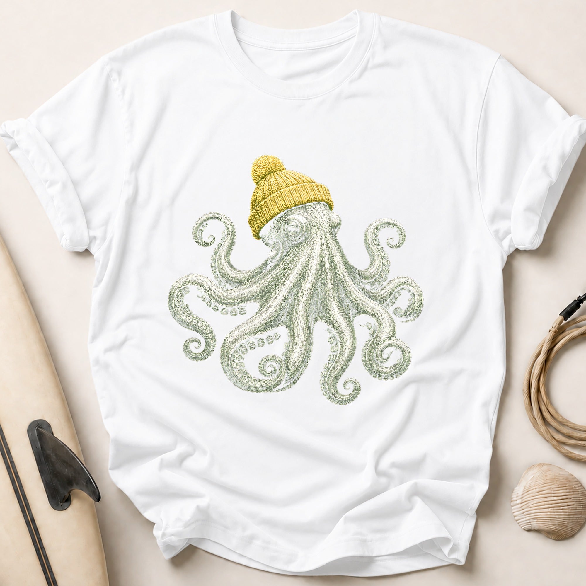 Cosy Octopus Tee - White