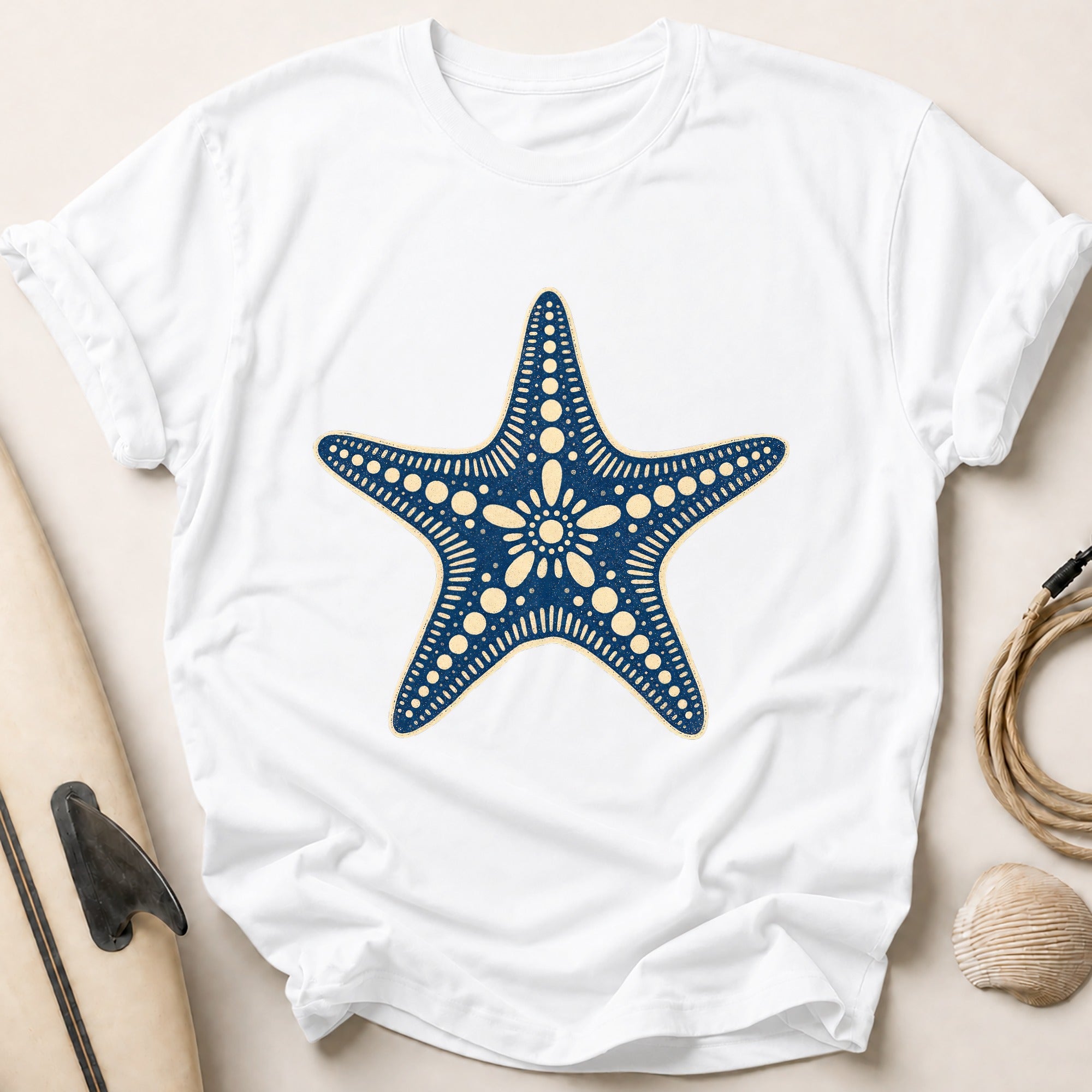 Folk Starfish Tee - White