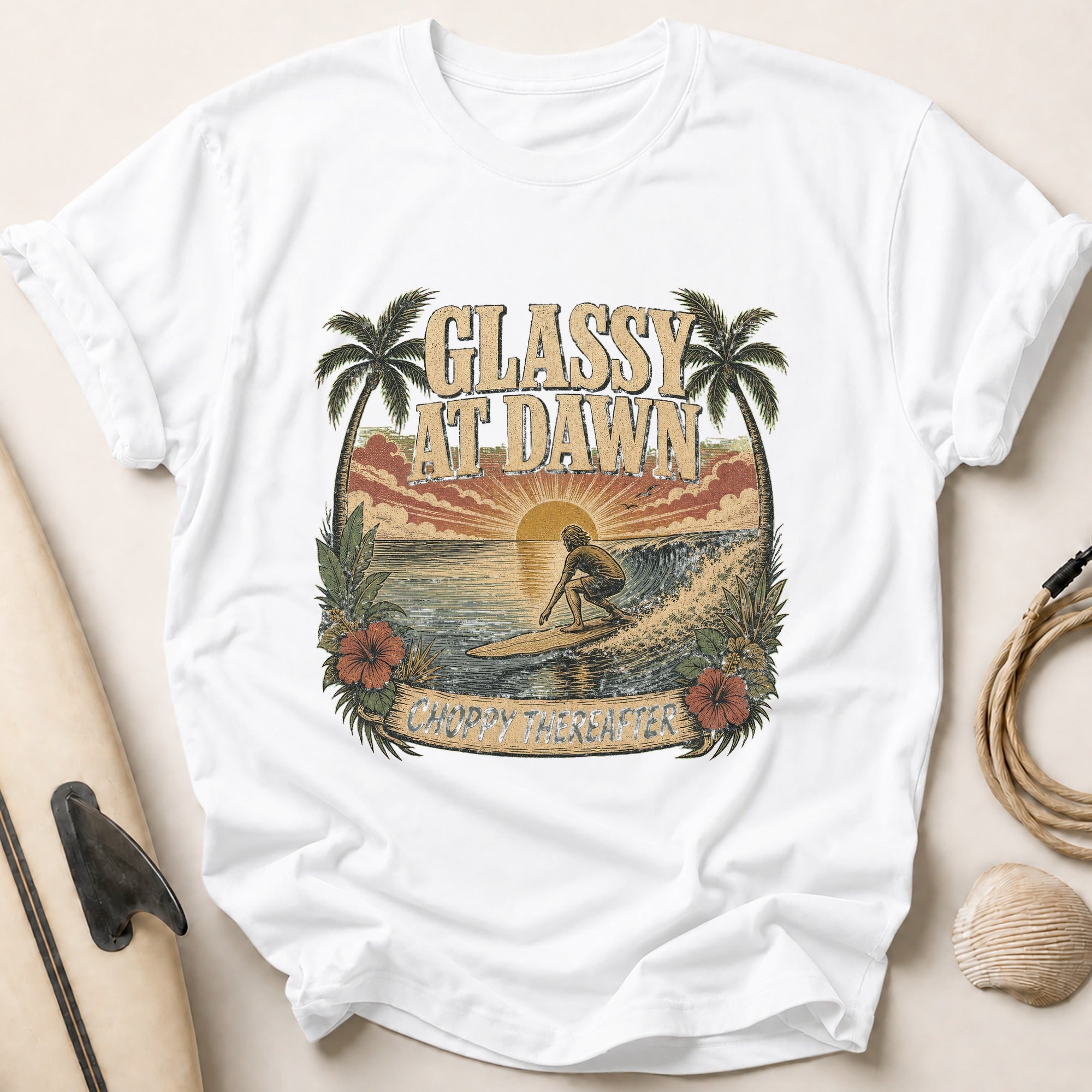 Glassy At Dawn Tee - White