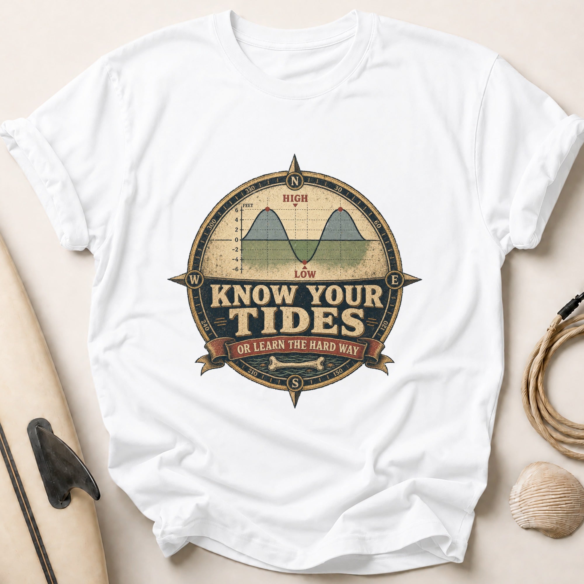 Know Your Tides Tee - White