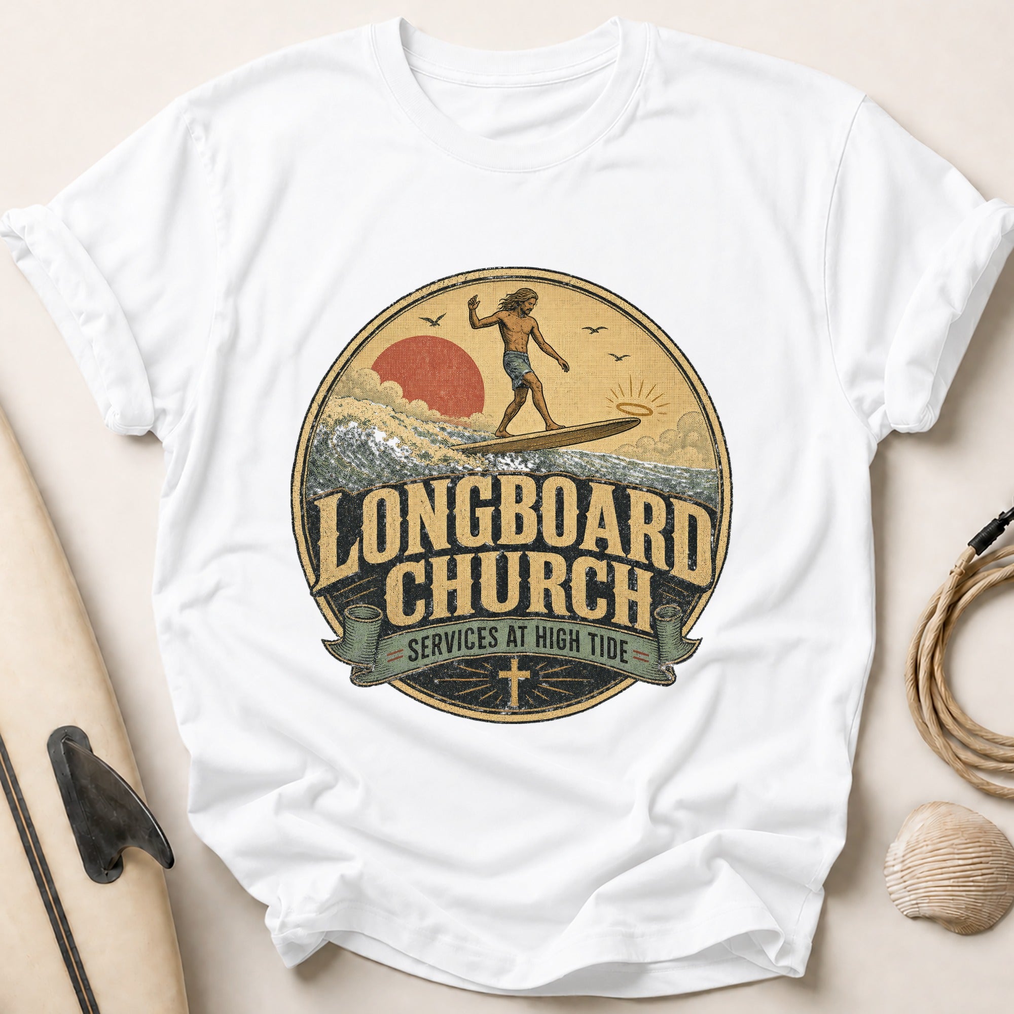 Longboard Church Tee - White