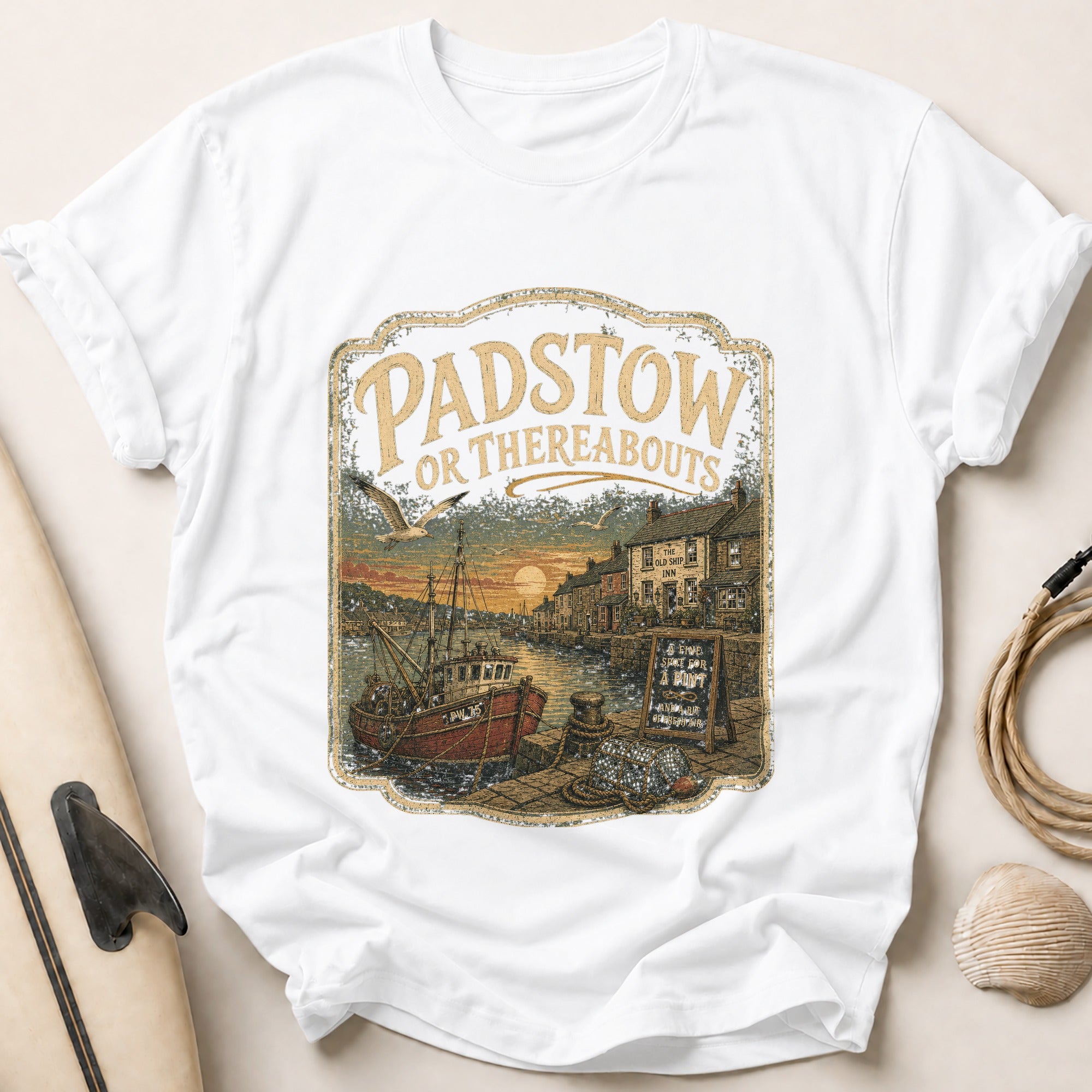 Padstow Or Thereabouts Tee - White