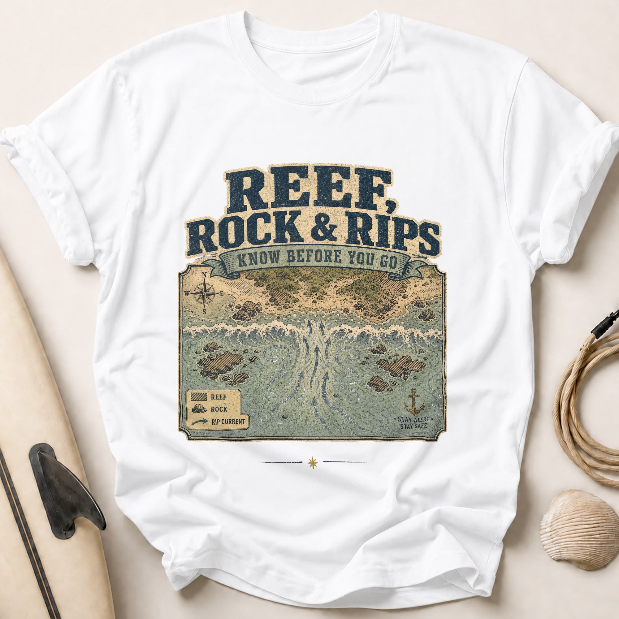 Reef, Rock & Rips Tee - White