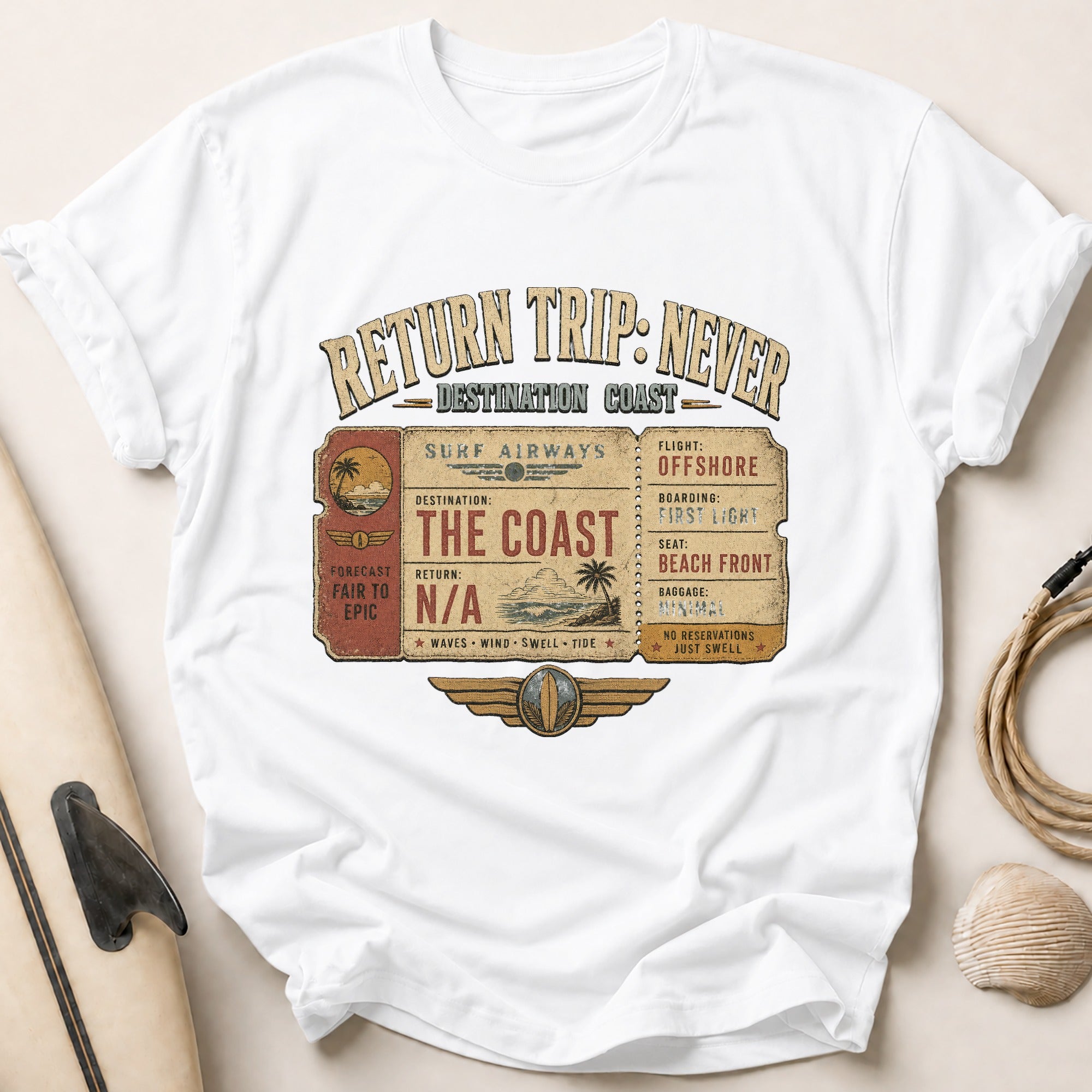 Return Trip Never Tee - White