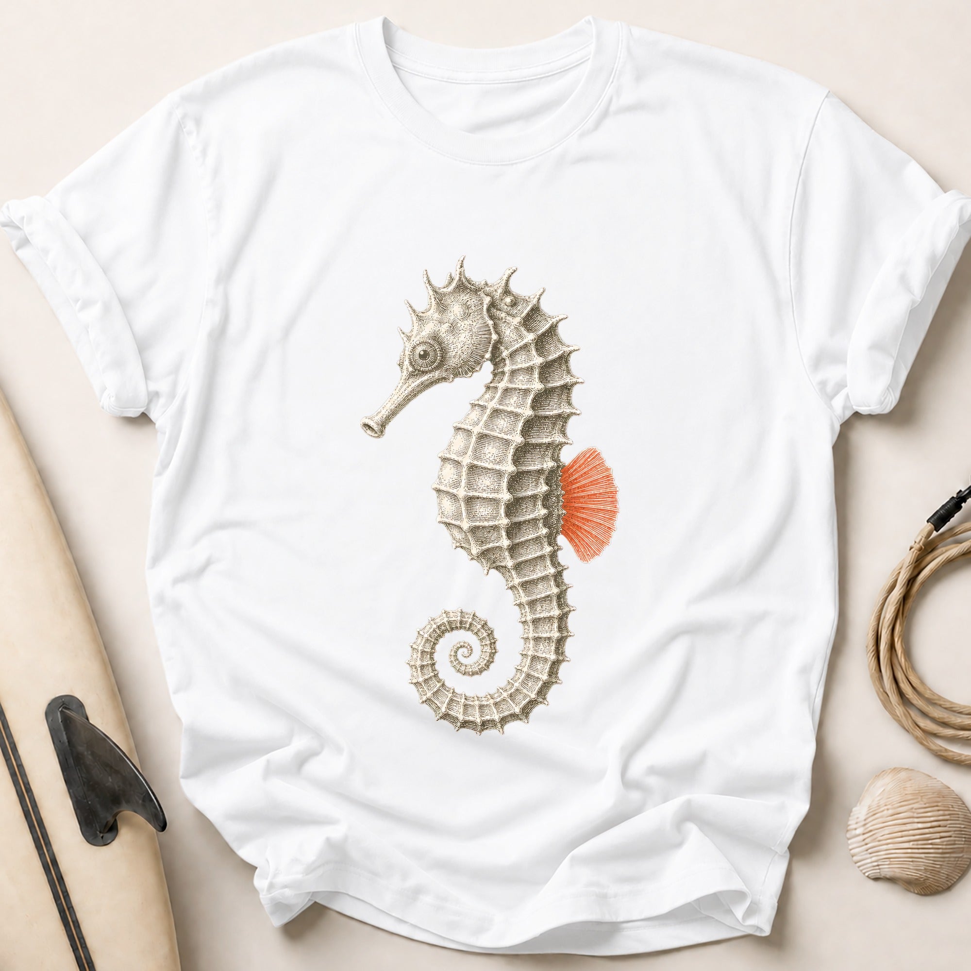 Seahorse Tee - White