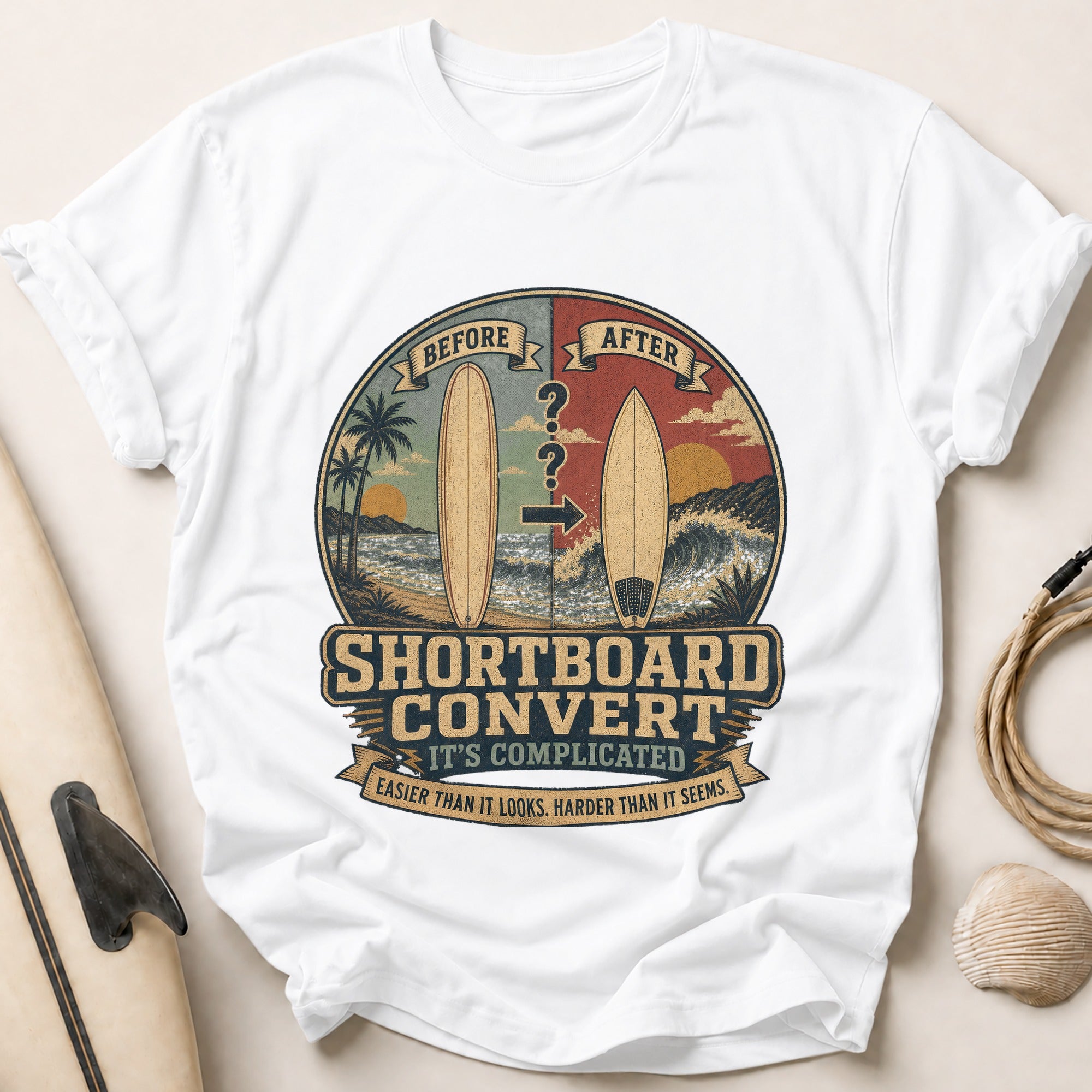 Shortboard Convert Tee - White
