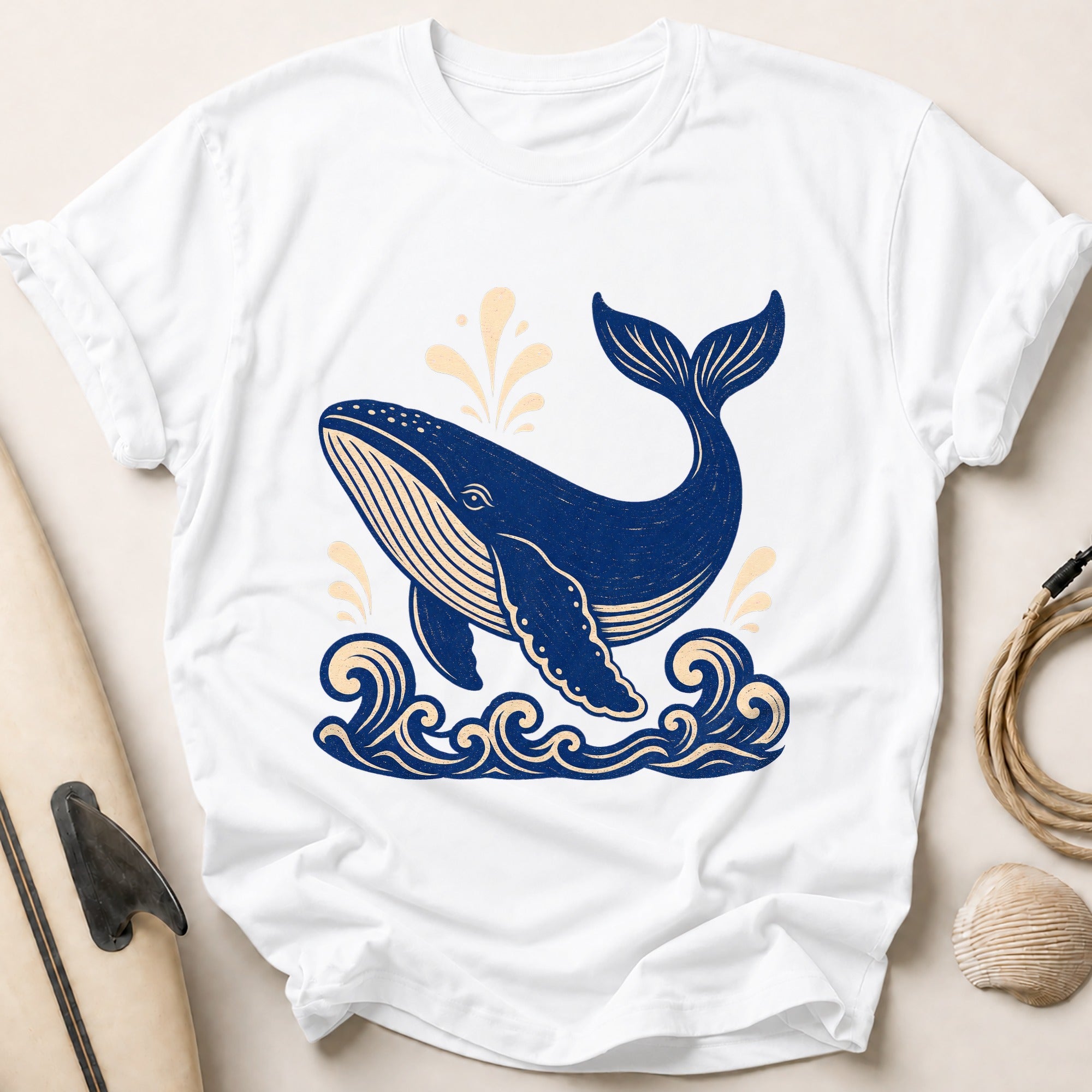 Spouting Whale Tee - White