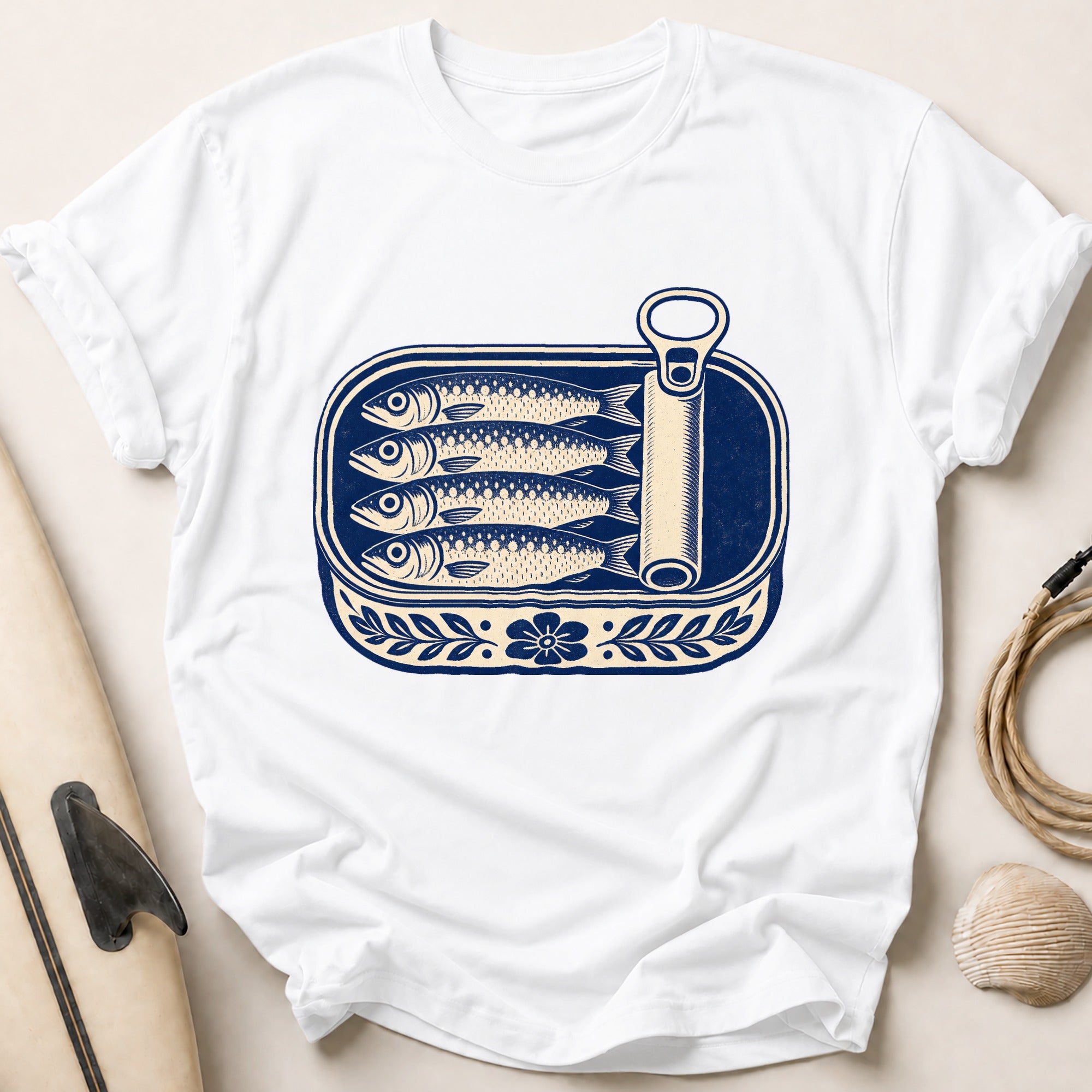 Tinned Sardines Tee - White