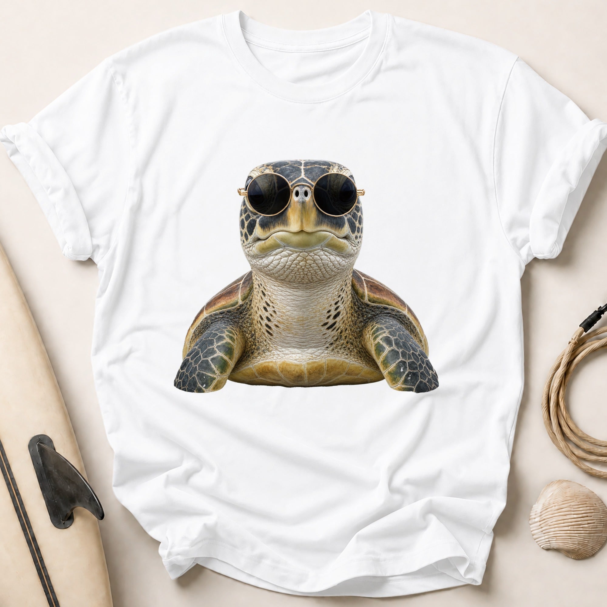 Turtle In Shades Tee - White