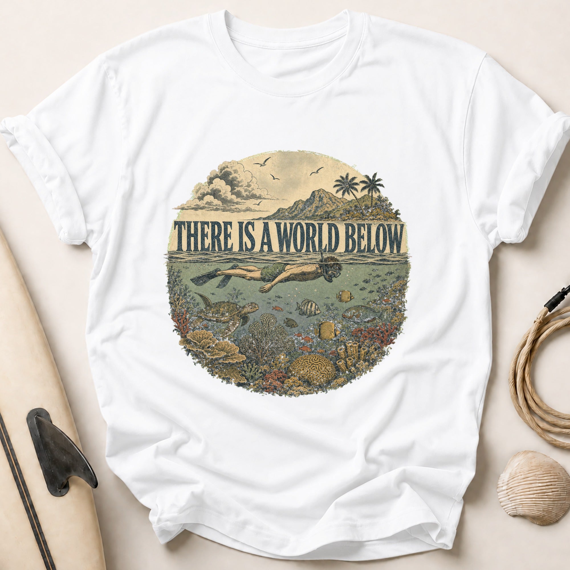 World Below Tee - White