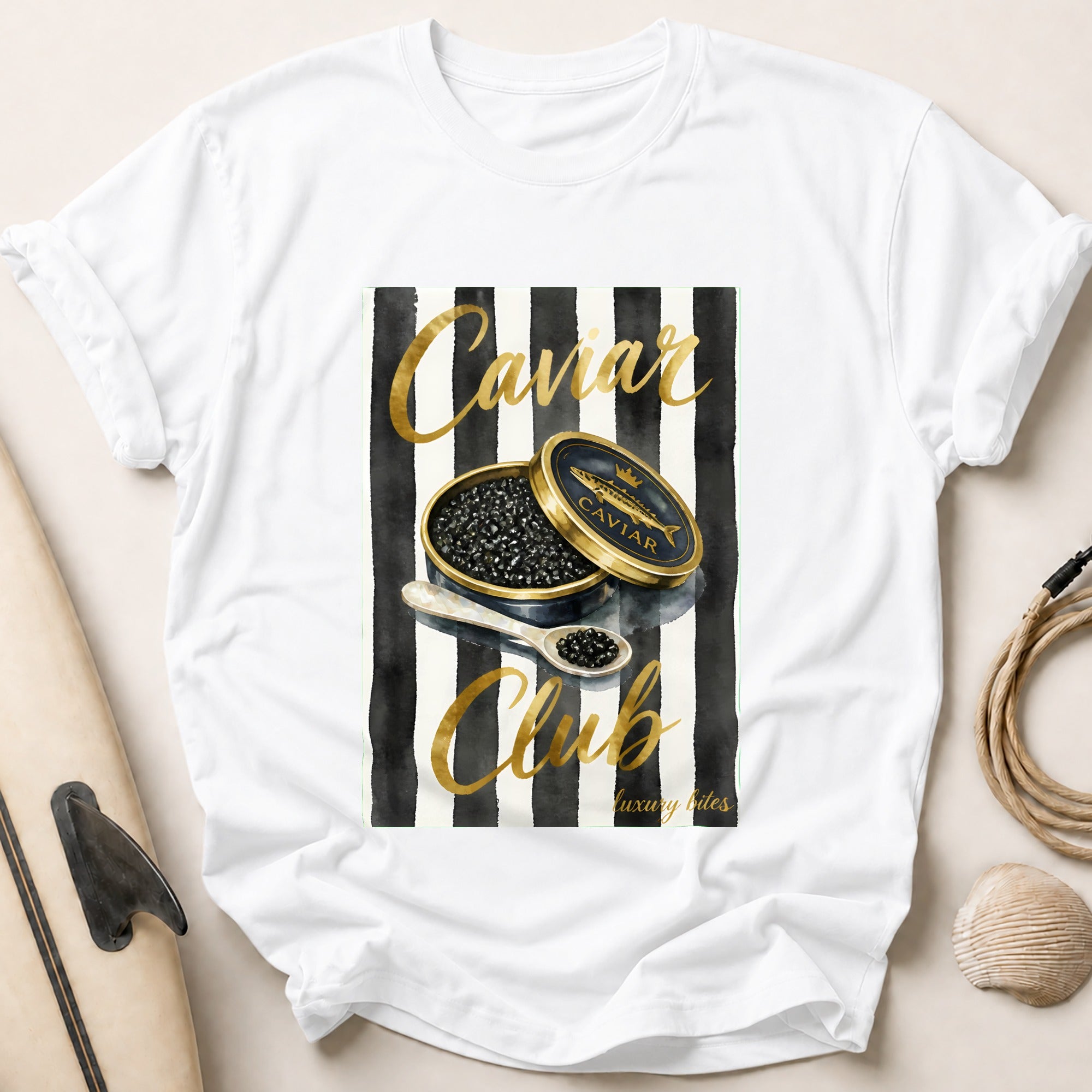 Caviar Club Bites Tee - White