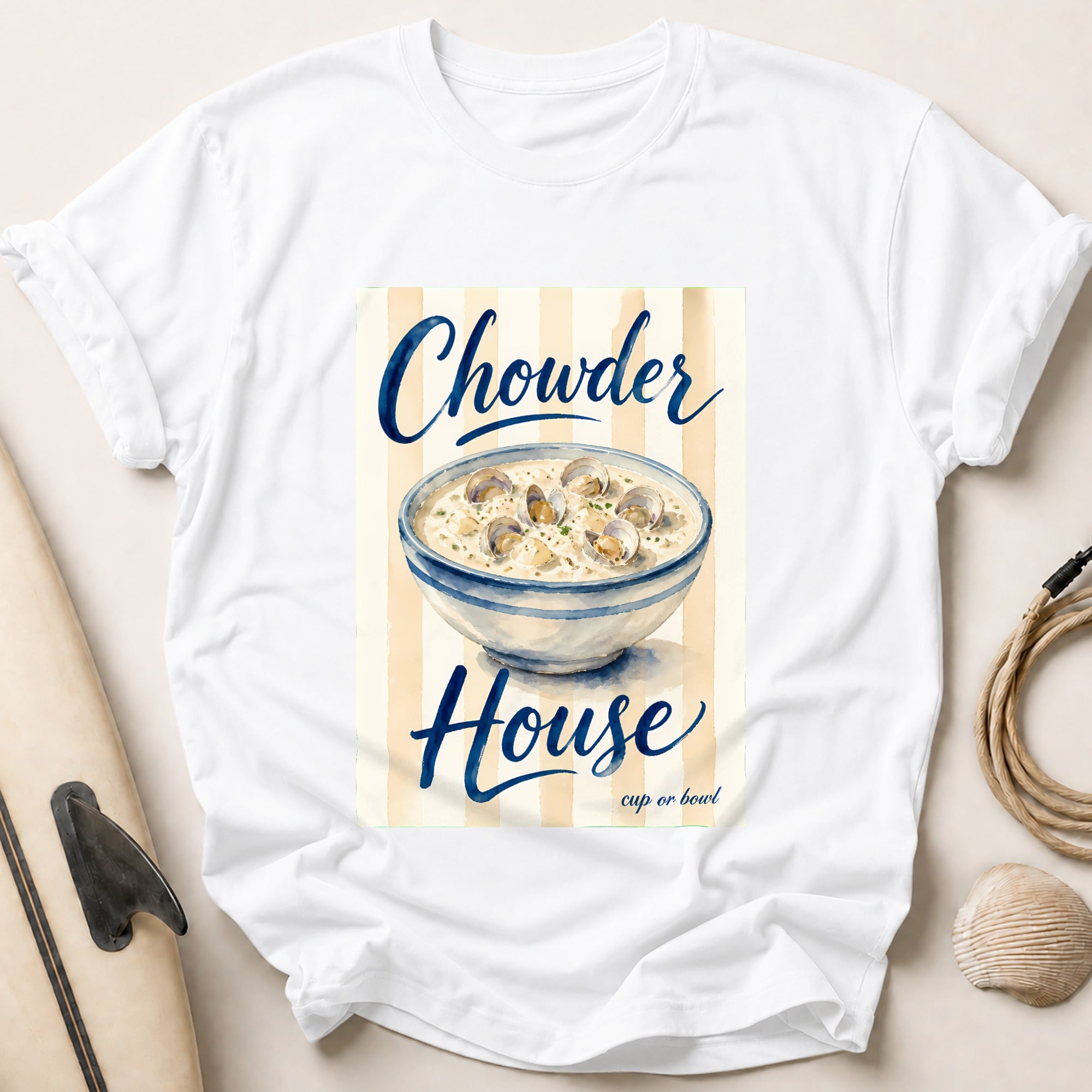 Chowder House Seafood Soup Tee - White