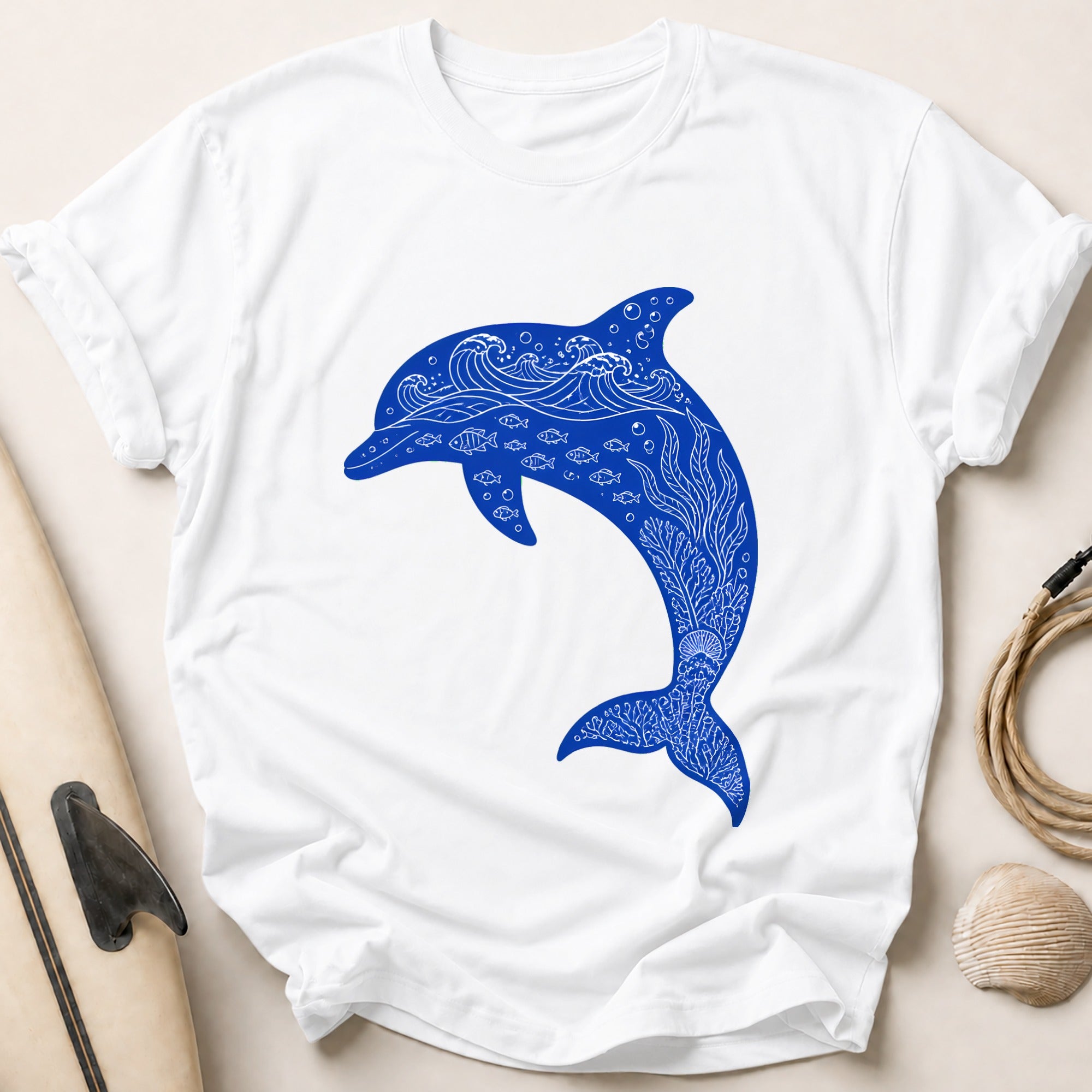 Ocean Whale Marine Animal Bright Tee - White