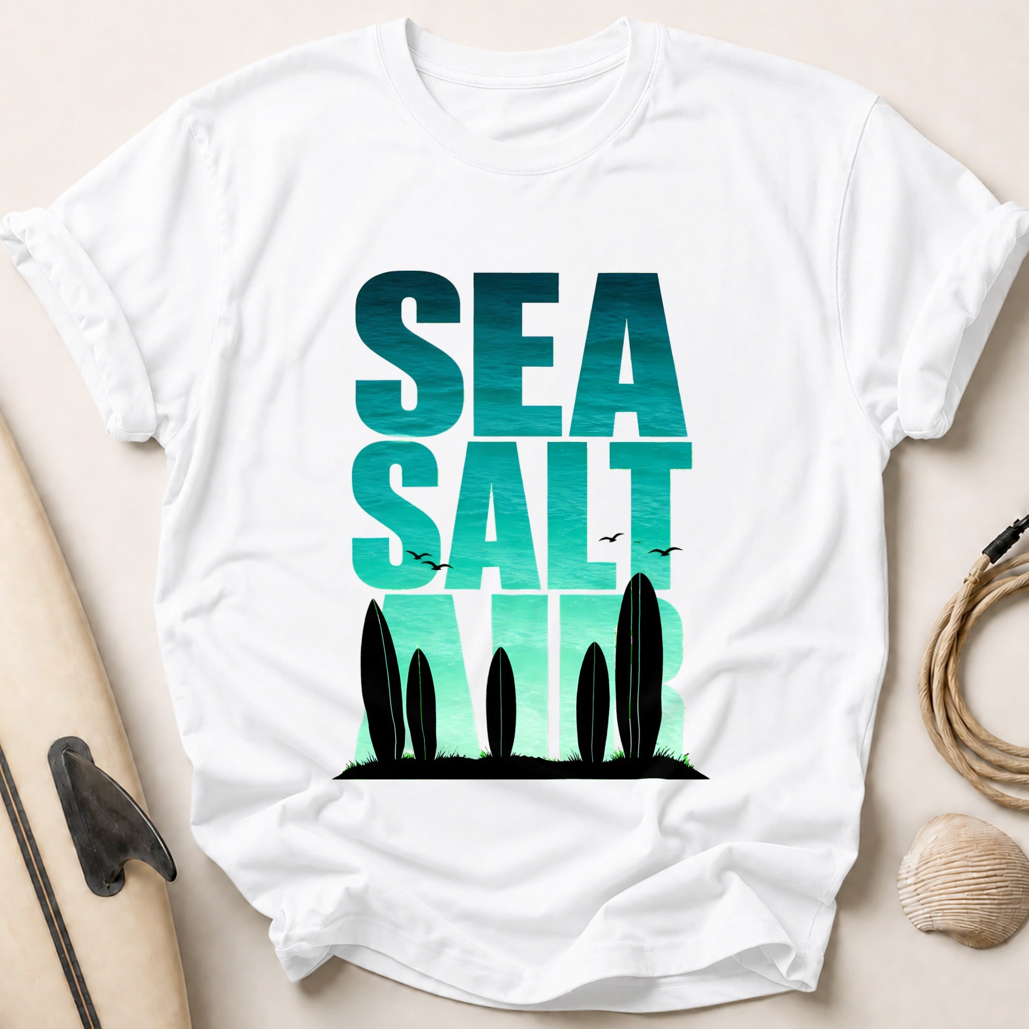 Sea Salt Cactus Desert Vintage Tee - White