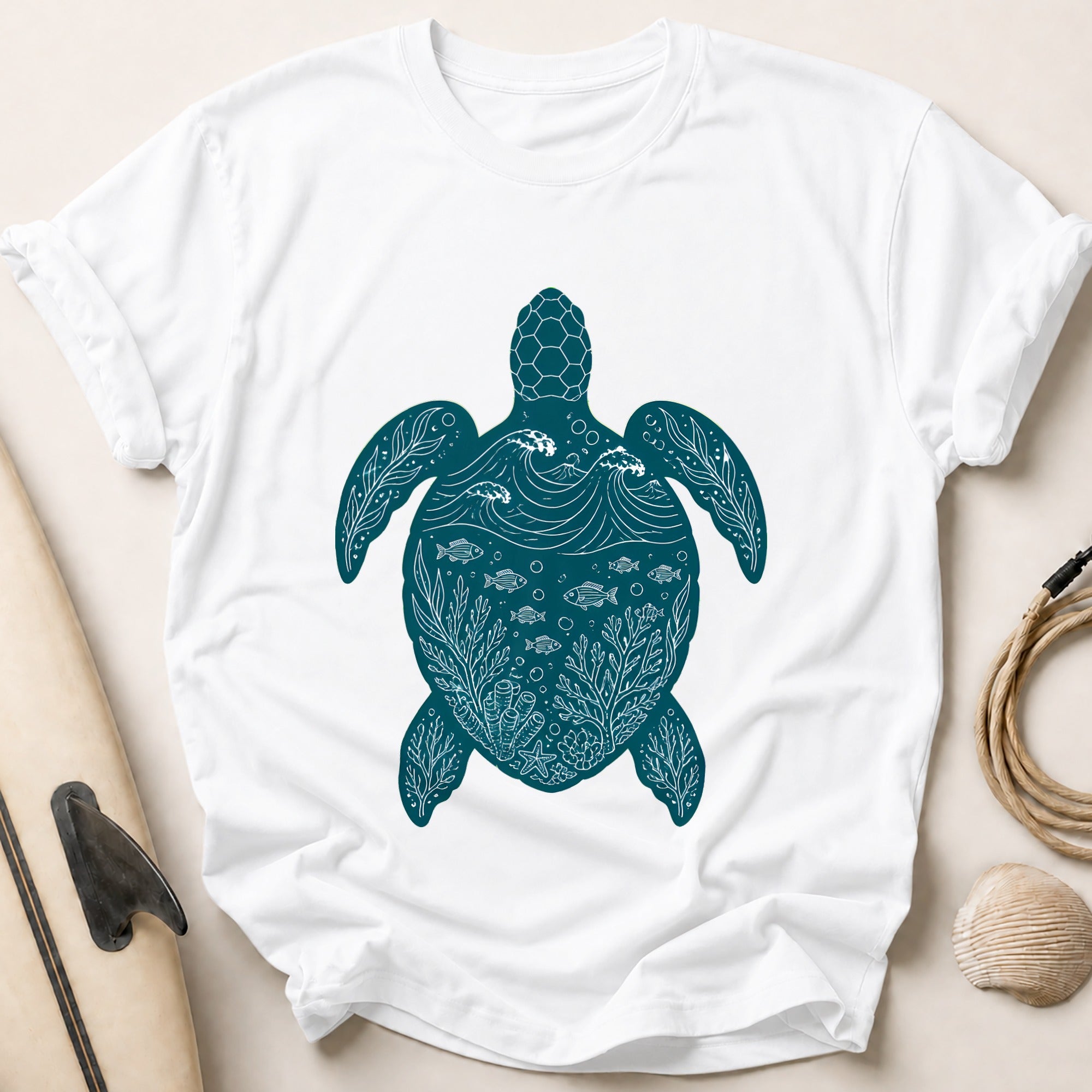 Sea Turtle Ocean Marine Tee - White