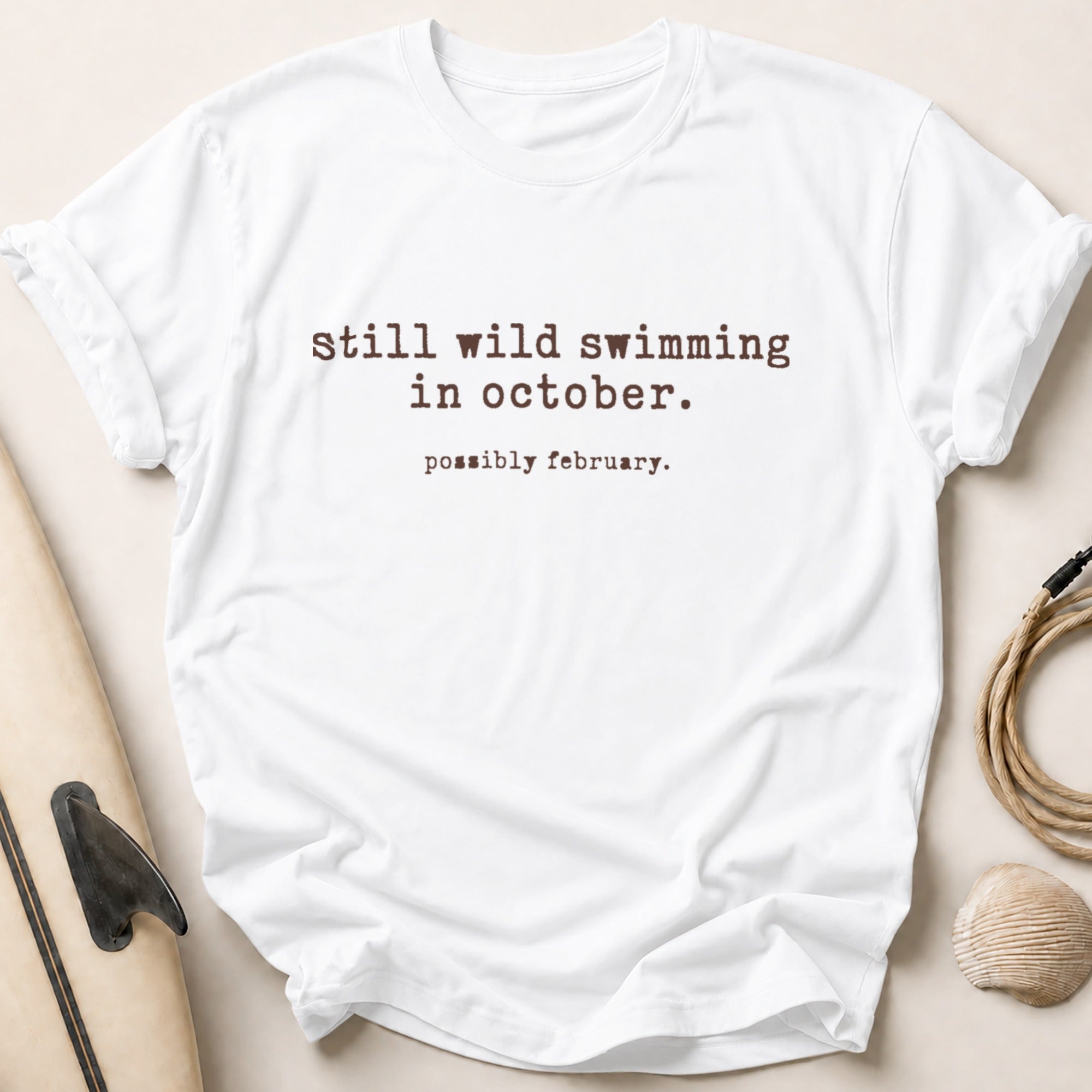 still wild swimming in october. Tee - White