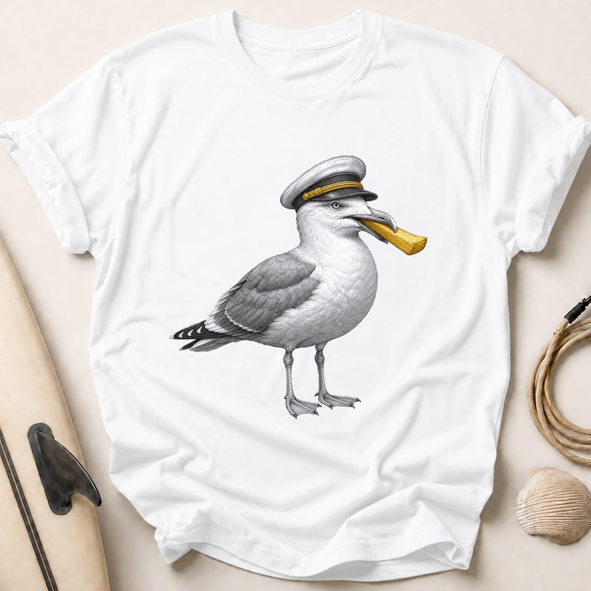 Chip Shop Captain Tee - White